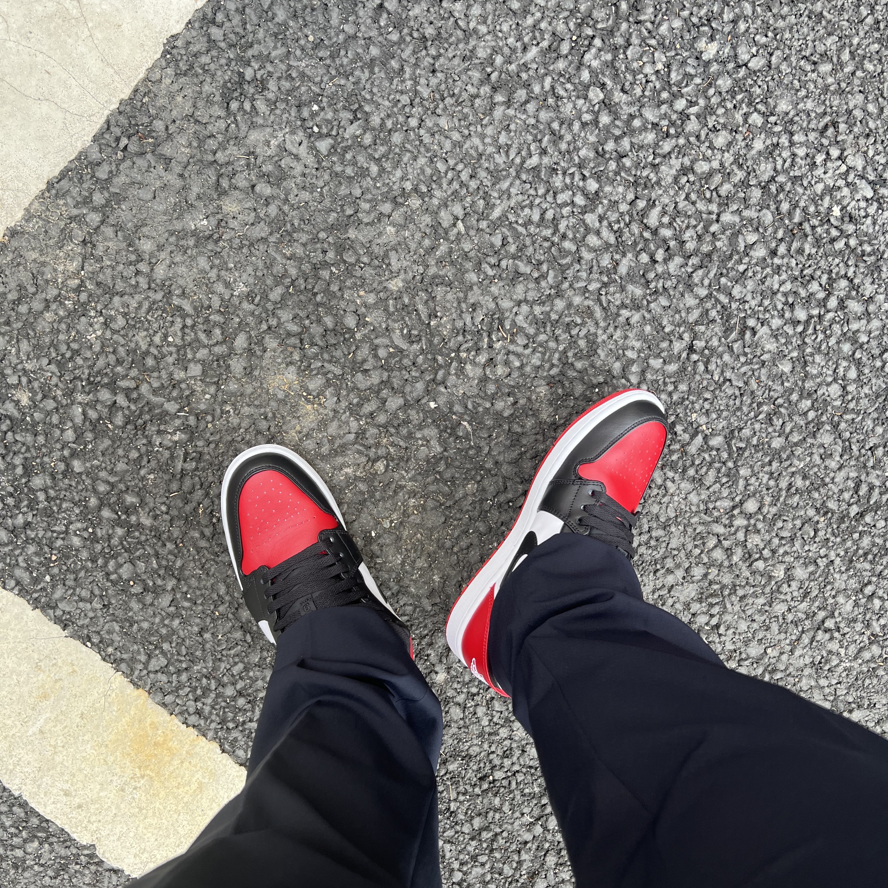 Jordan 1 Low Bred Toe 착용 스타일