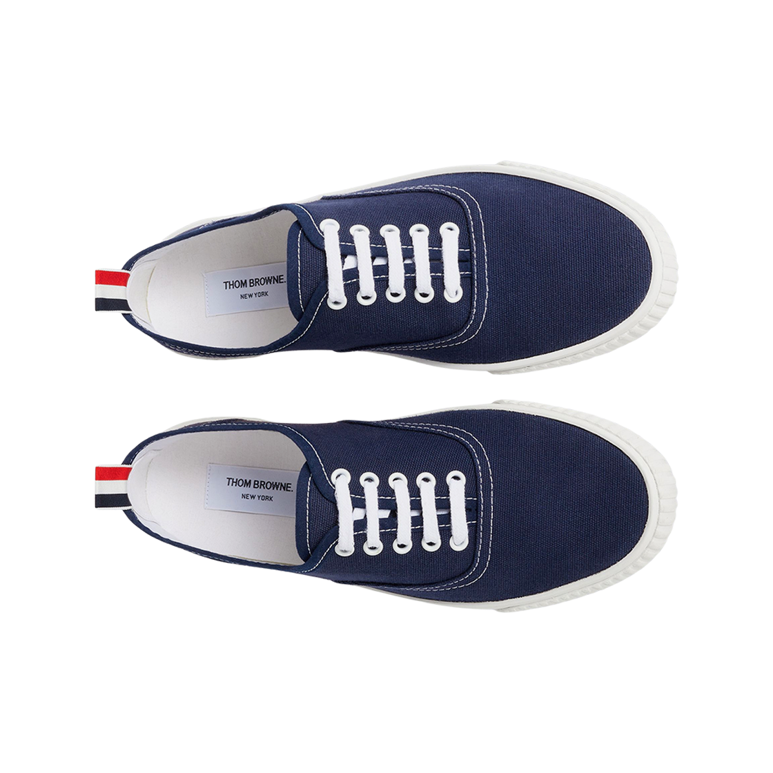 톰브라운 코튼 캔버스 헤리티지 스니커즈 네이비(Thom Browne Cotton Canvas Heritage Sneakers Navy) - 2