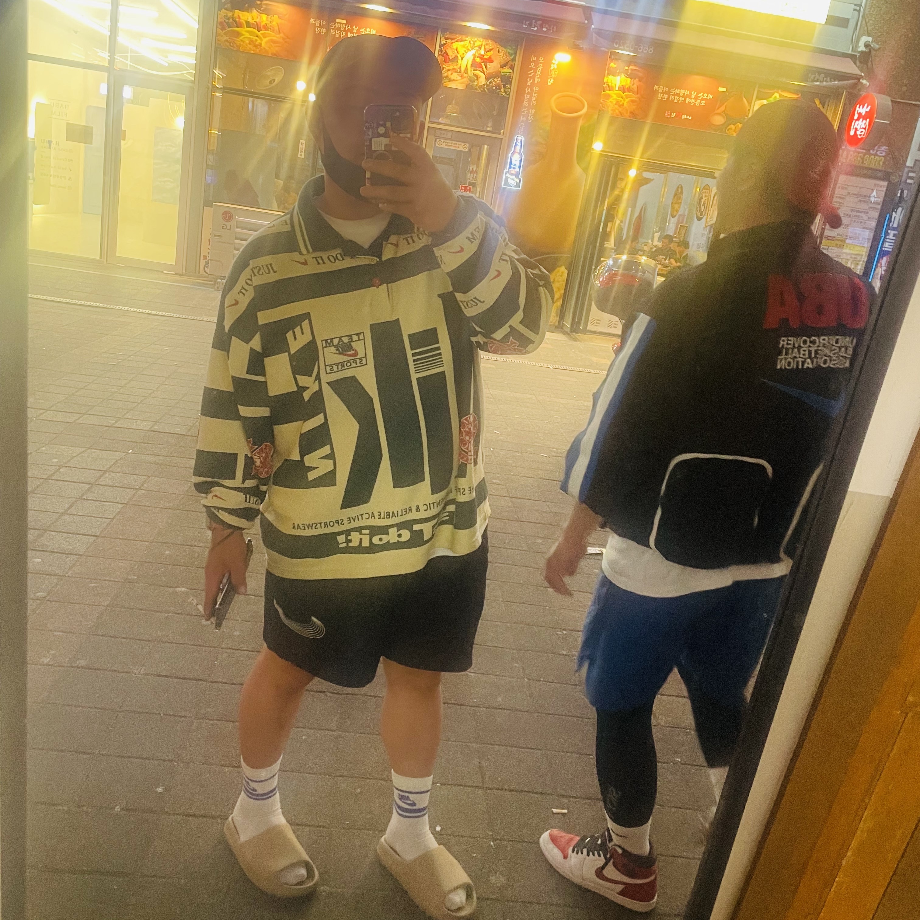 Nike x Cactus Plant Flea Market Long Sleeve Polo Natural - Asia, Adidas Yeezy Slide Pure 착용 스타일