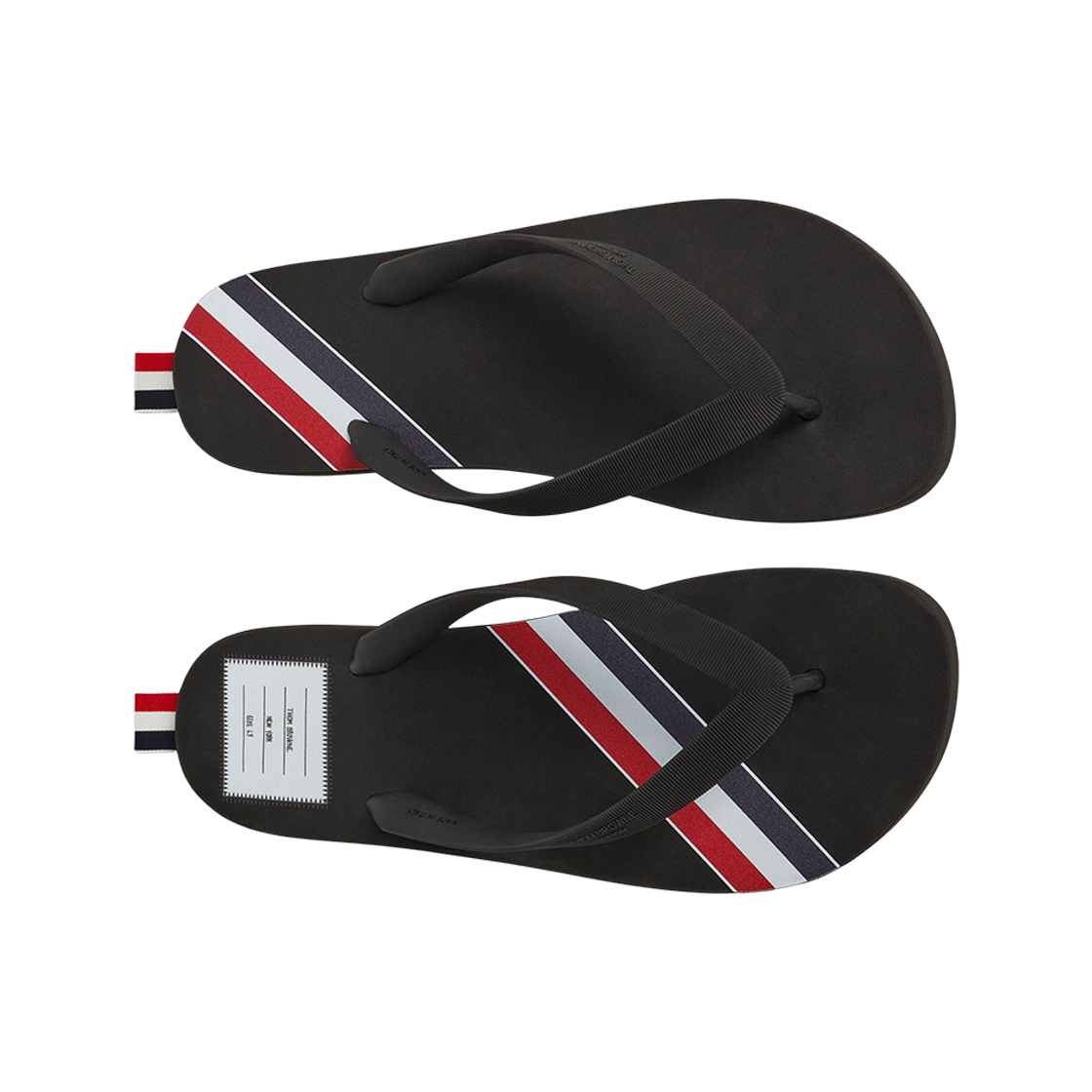 톰브라운 몰드 러버 스트라이프 플립 플랍 블랙(Thom Browne Molded Rubber Stripe Flip Flop Black) - 2