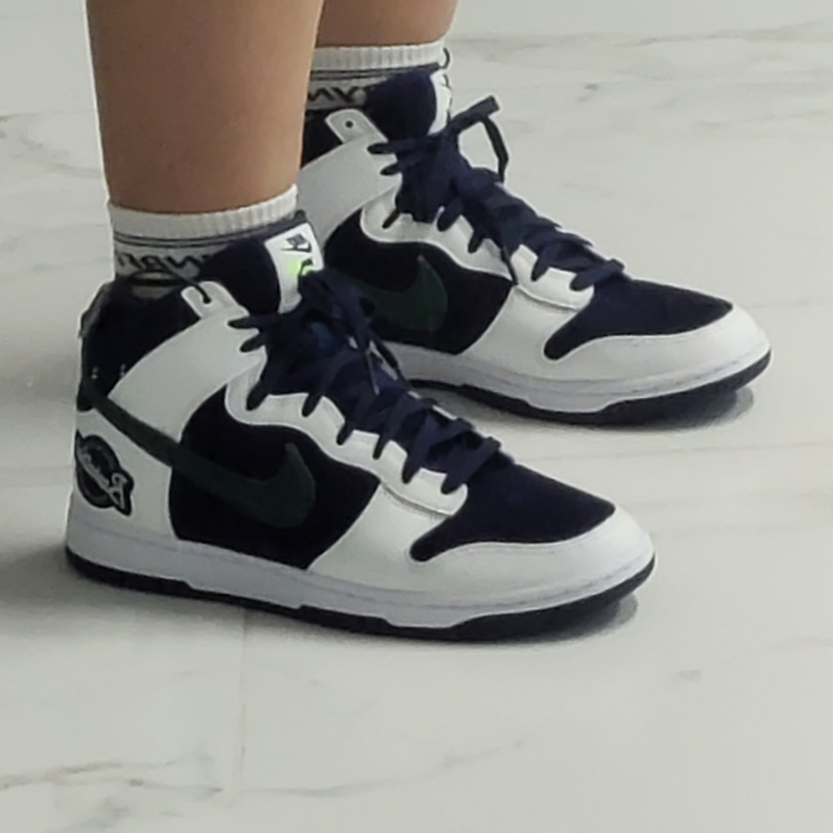 Nike Dunk High PRM EMB College Navy, Nike Air More Uptempo 96 Trading Cards 착용 스타일 - 3