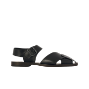 Lemaire Strap Sandal Vegetable Tanned Leather Black