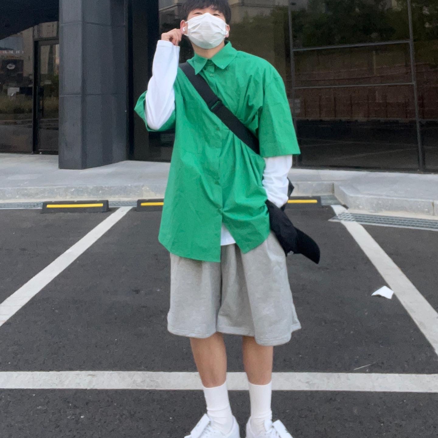 Nike x Peaceminusone Kwondo1 White 착용 스타일 - 3