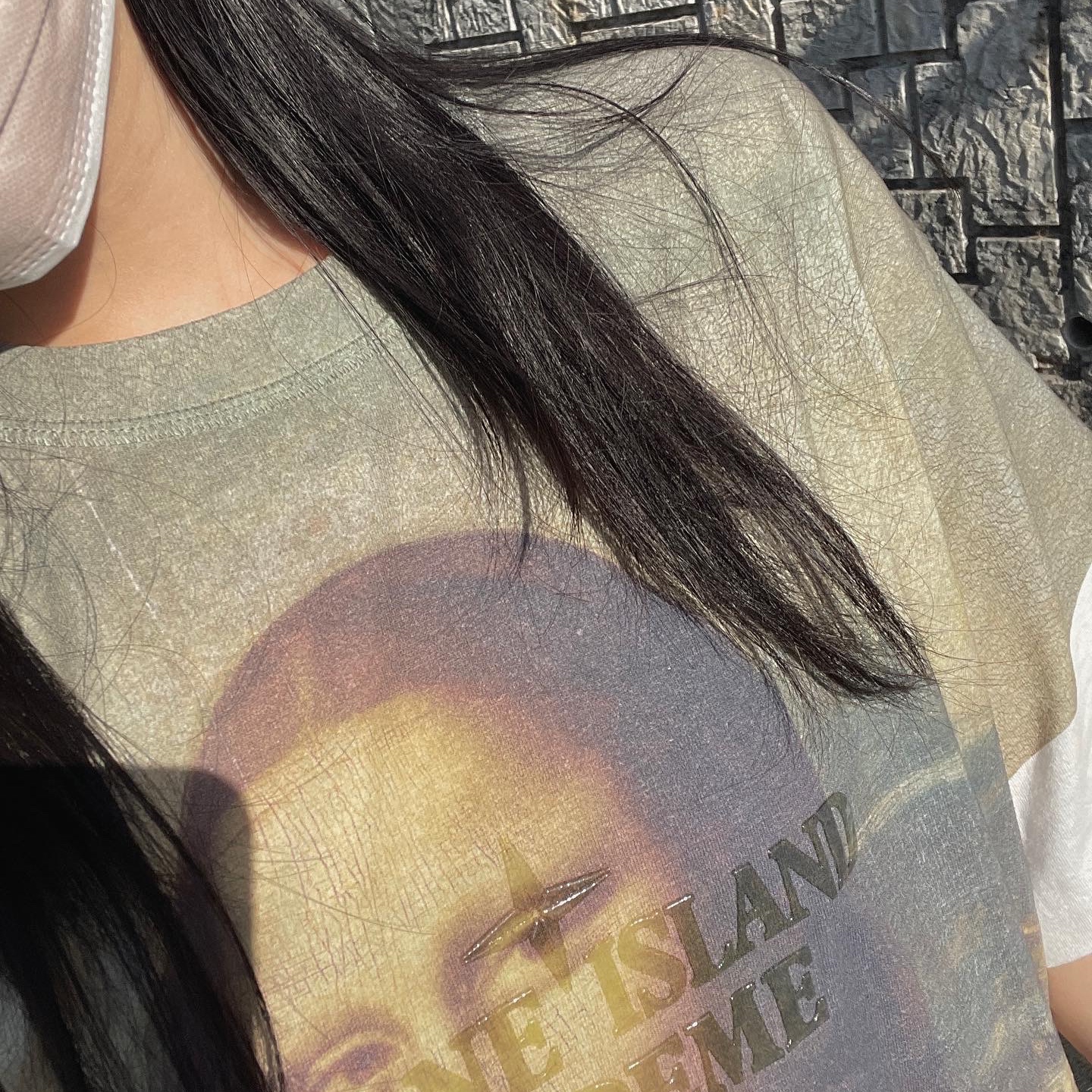 Supreme x Stone Island S/S Top Mona Lisa - 22SS, Supreme x Stone Island Painted Camo Nylon 6-Panel Dark Teal - 20FW 착용 스타일 - 2