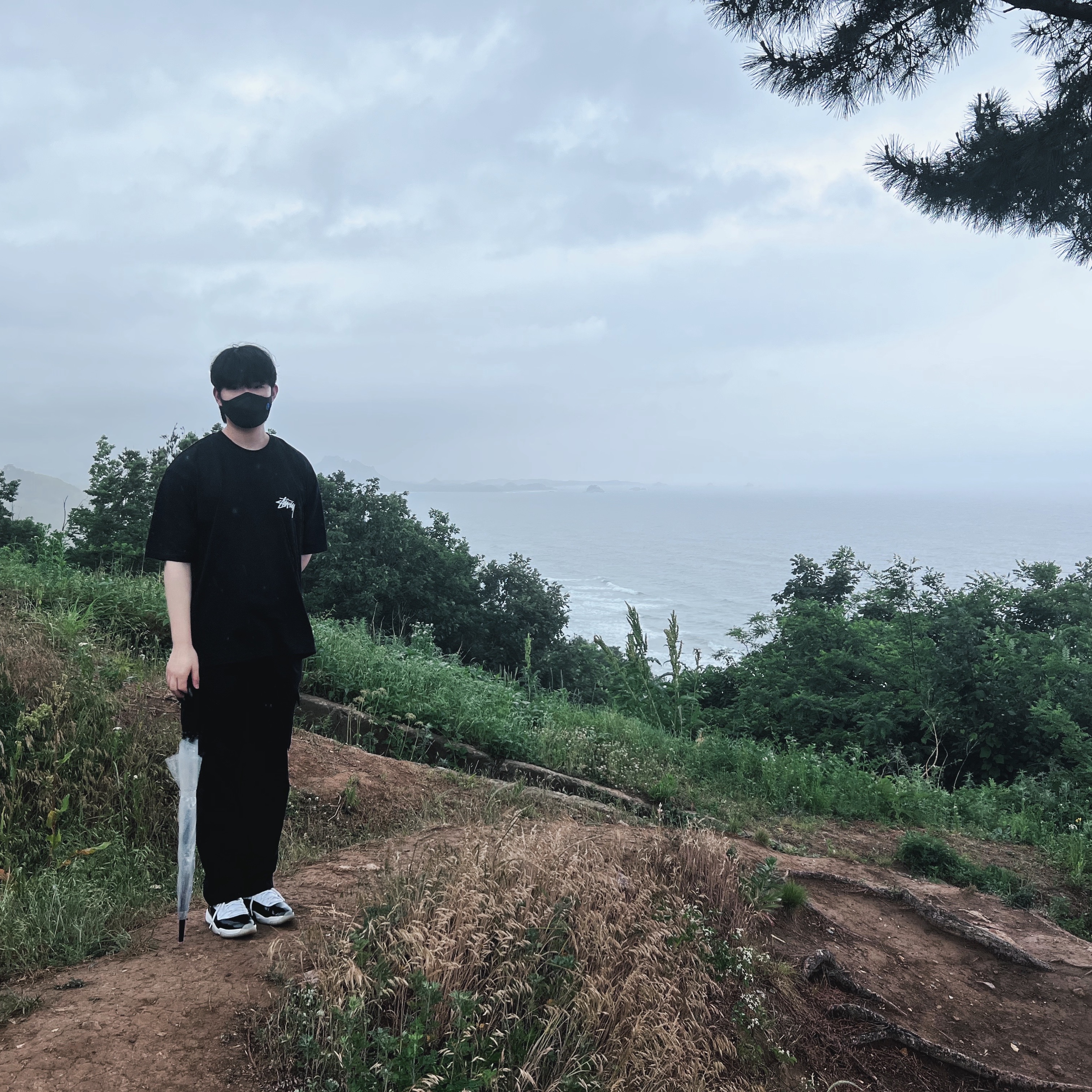 Jordan 11 Retro Concord 2018, Stussy Fuzzy Dice T-Shirt Black 착용 스타일