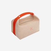 Hermes Large Bride-A-Brac Case Canvas & Beige Orange