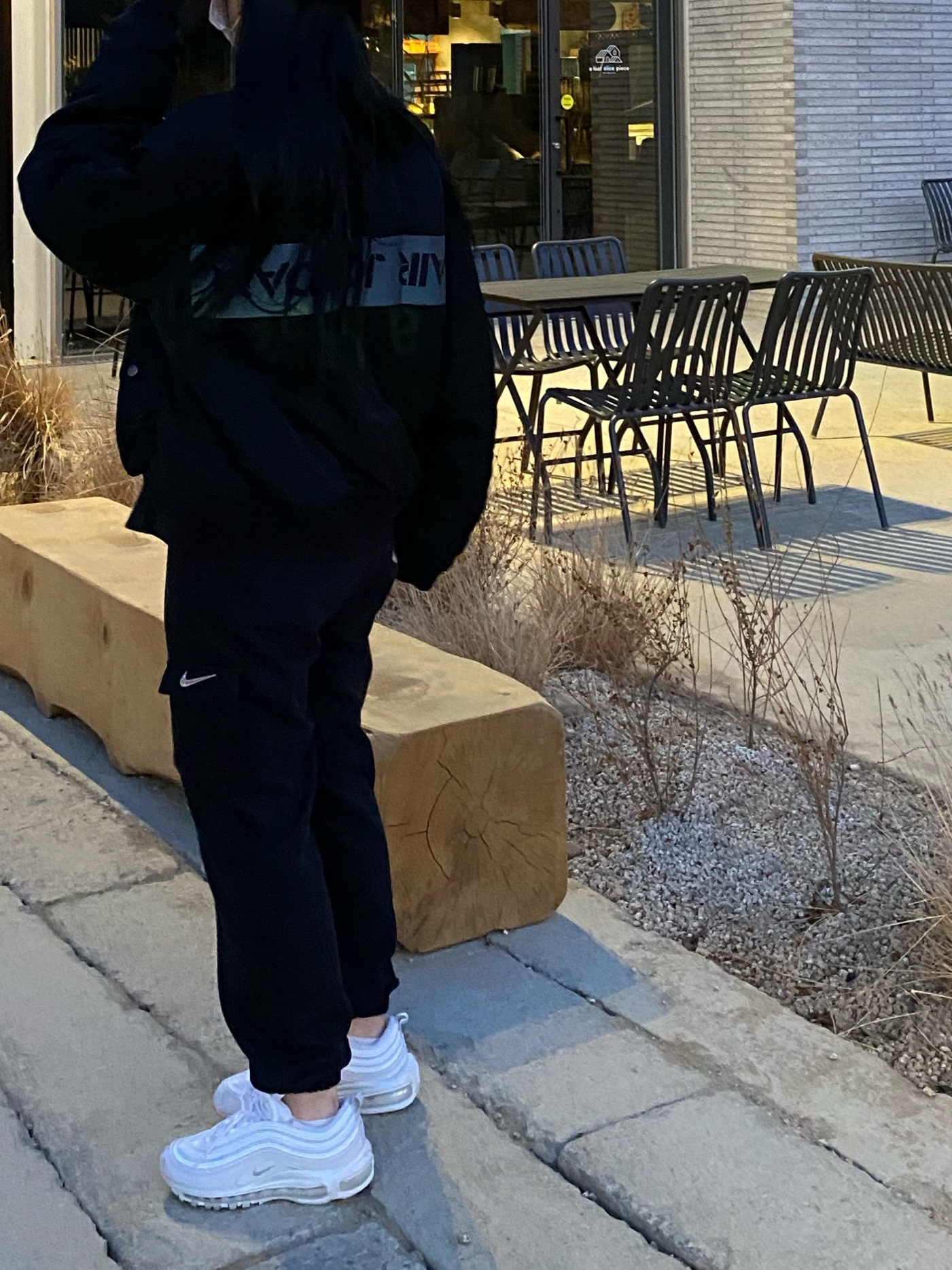 (W) Nike Air Max 97 White Pure Platinum 착용 스타일 - 3