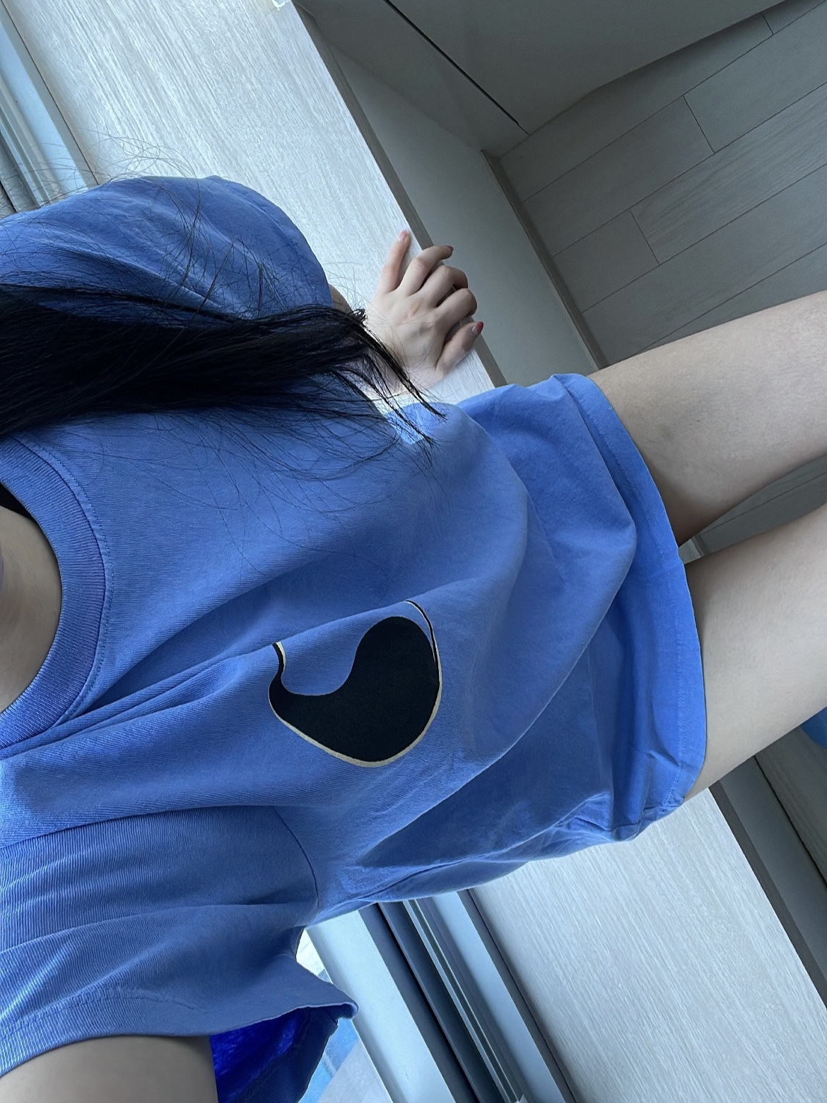 Stussy x Our Legacy Drop Shadow T-Shirt Blue 착용 스타일 - 1