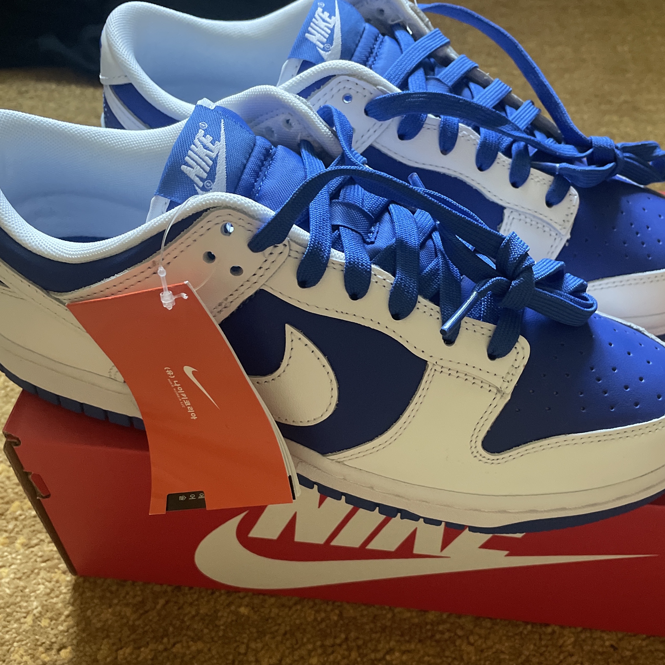 Nike Dunk Low Retro Racer Blue and White 착용 스타일