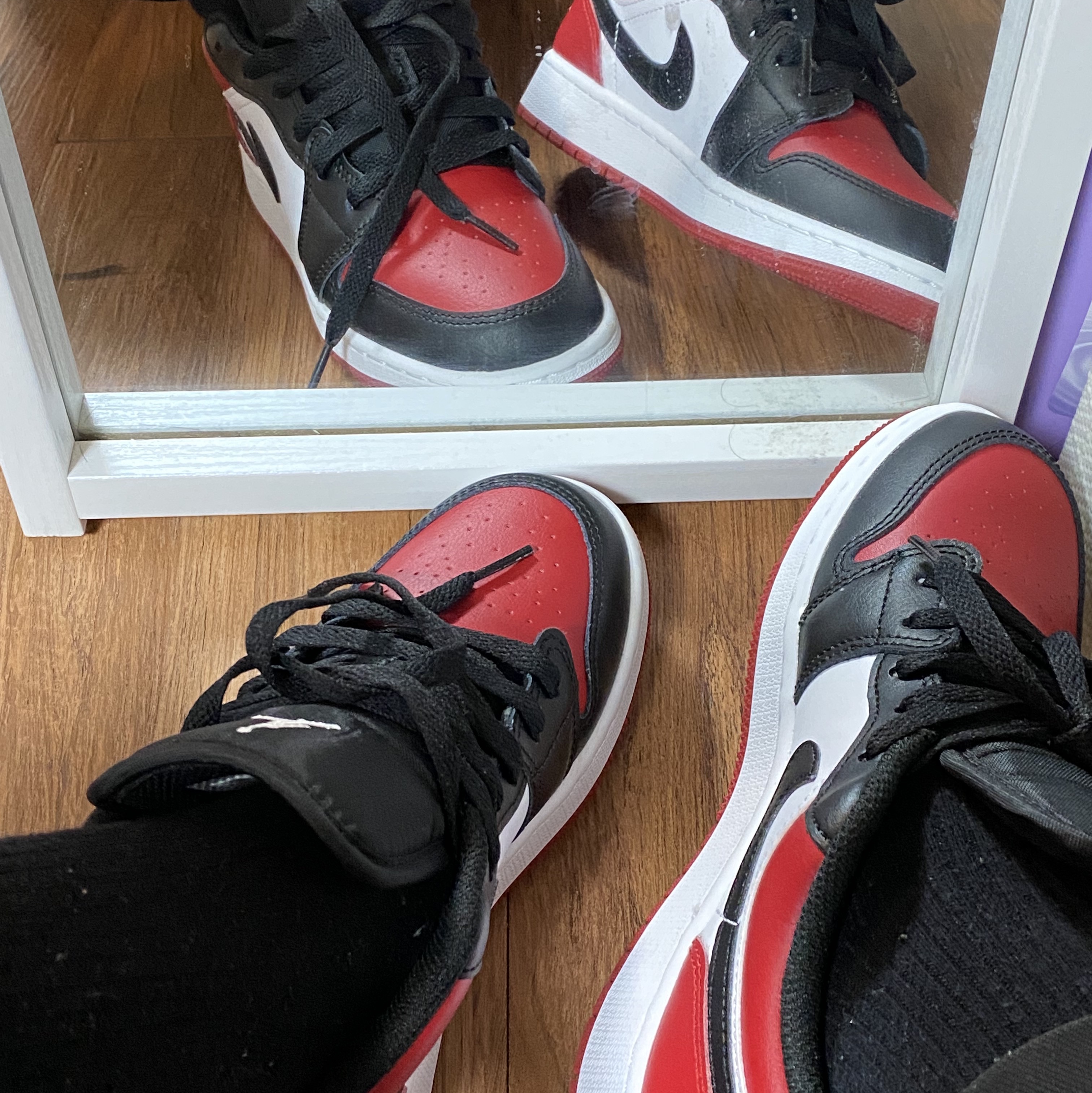 (GS) Jordan 1 Low Bred Toe, Jordan 1 Low Bred Toe 착용 스타일 - 1
