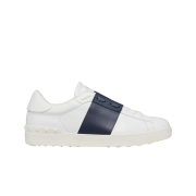 Valentino Calfskin Open Leather Sneakers White Marine