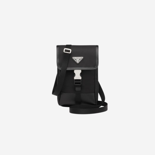 Prada Re-Nylon and Saffiano Leather Smartphone Case Black