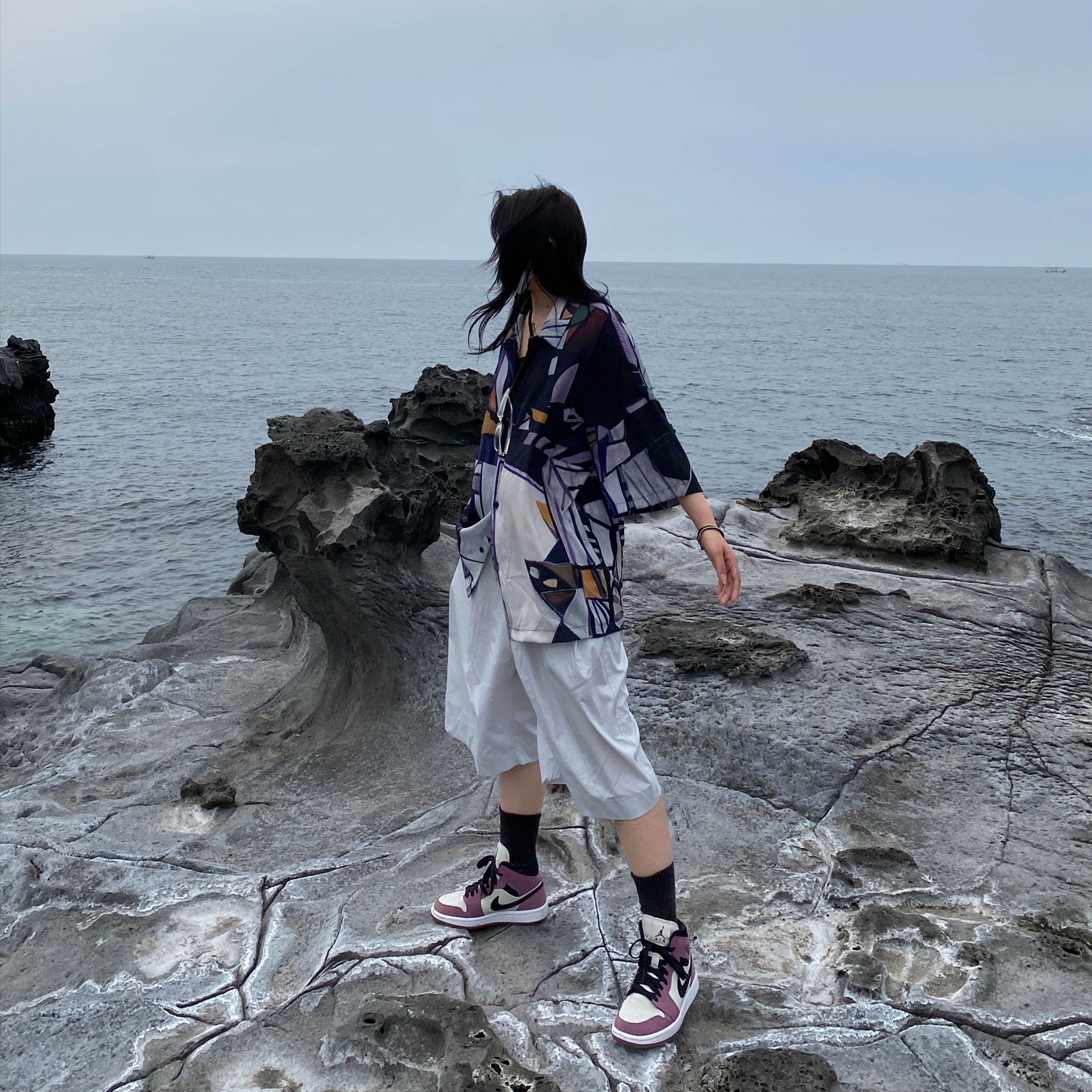 (W) Jordan 1 Mid SE Light Mulberry 착용 스타일