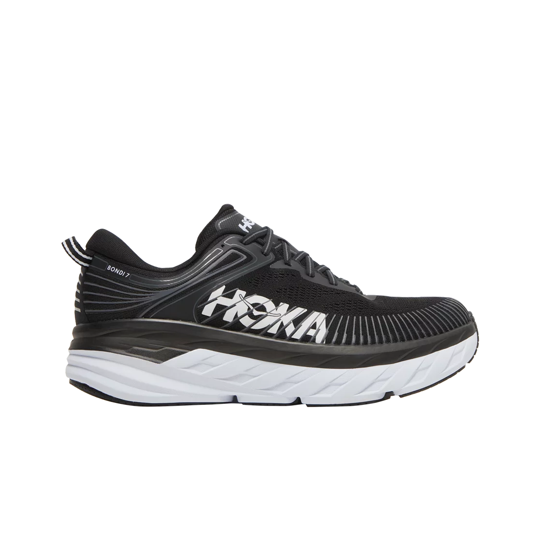 Hoka Bondi 7 Black White 상세 이미지 1