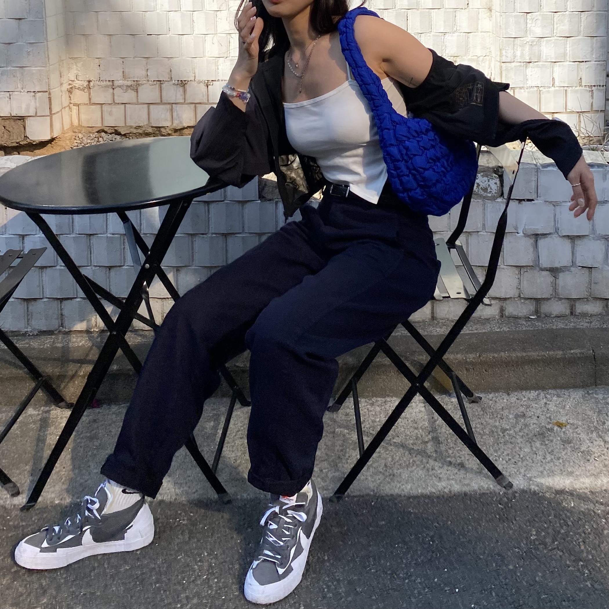 Nike x Sacai Blazer Low Iron Grey 착용 스타일 - 3