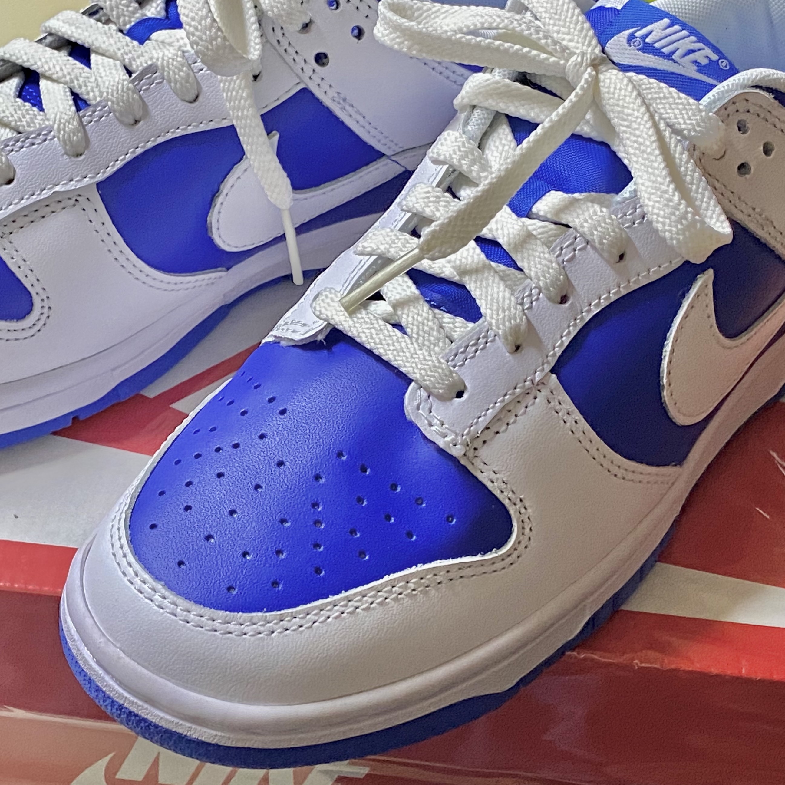 Nike Dunk Low Retro Racer Blue and White 착용 스타일