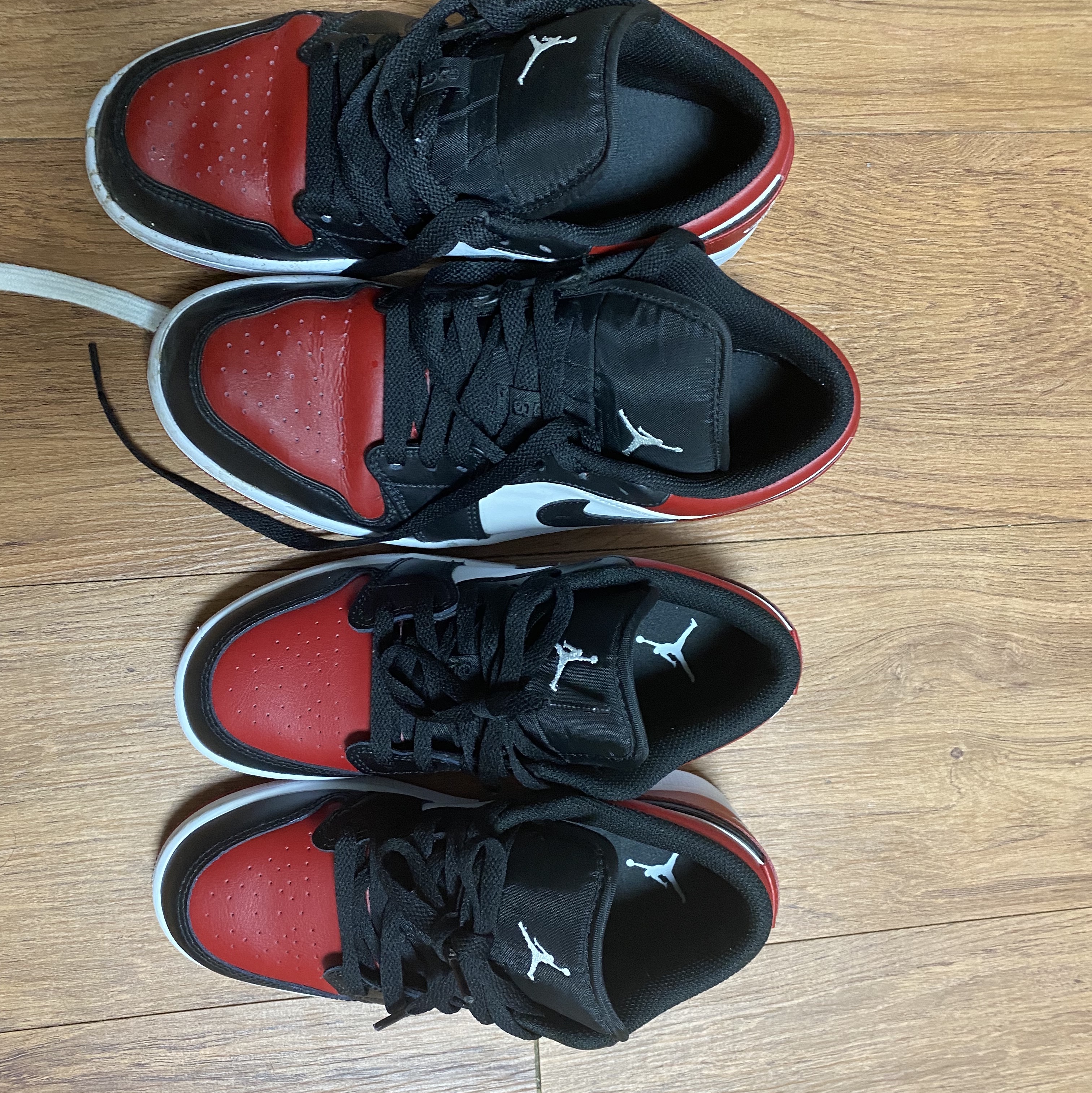 (GS) Jordan 1 Low Bred Toe, Jordan 1 Low Bred Toe 착용 스타일 - 3