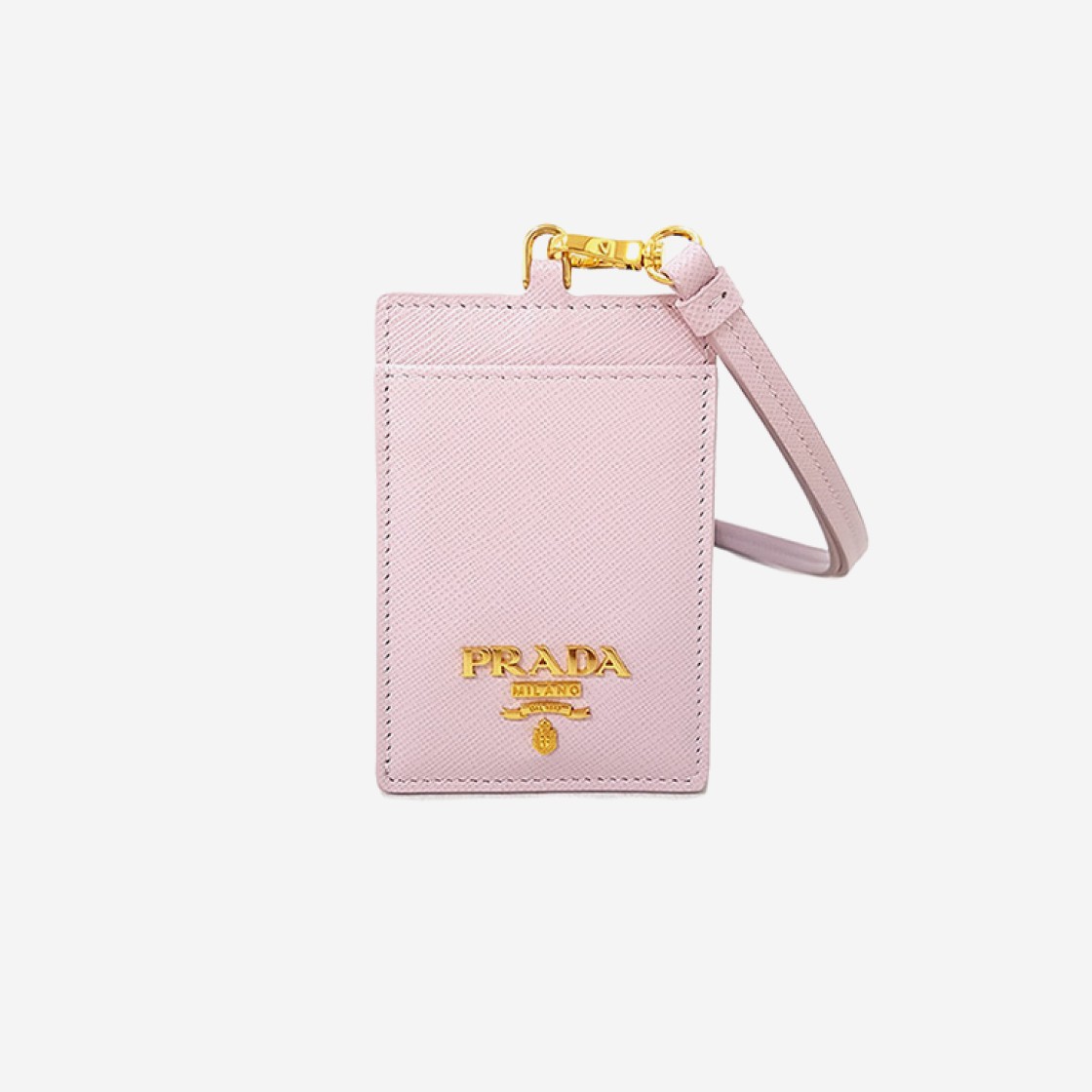 Prada Saffiano Leather Badge Holder Alabaster Pink 상세 이미지 1