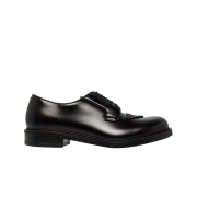 Prada Brushed Leather Derby Shoes Black