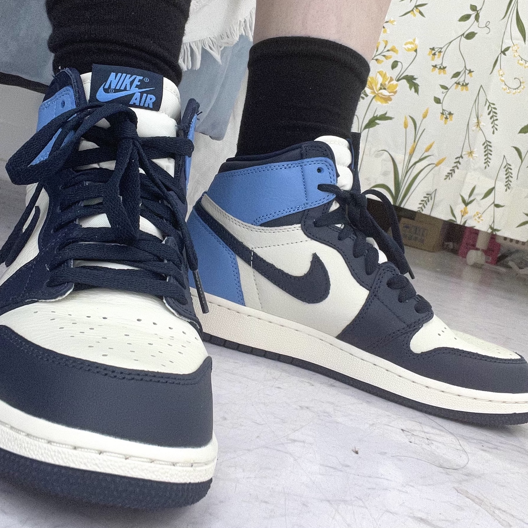(GS) Jordan 1 Retro High Obsidian UNC 착용 스타일