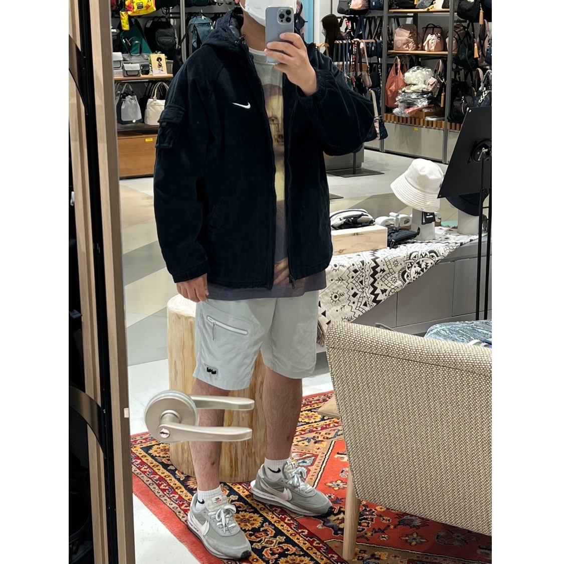 Supreme x Stone Island S/S Top Mona Lisa - 22SS, Supreme x Nike Arc Corduroy Hooded Jacket Black - 22SS 착용 스타일