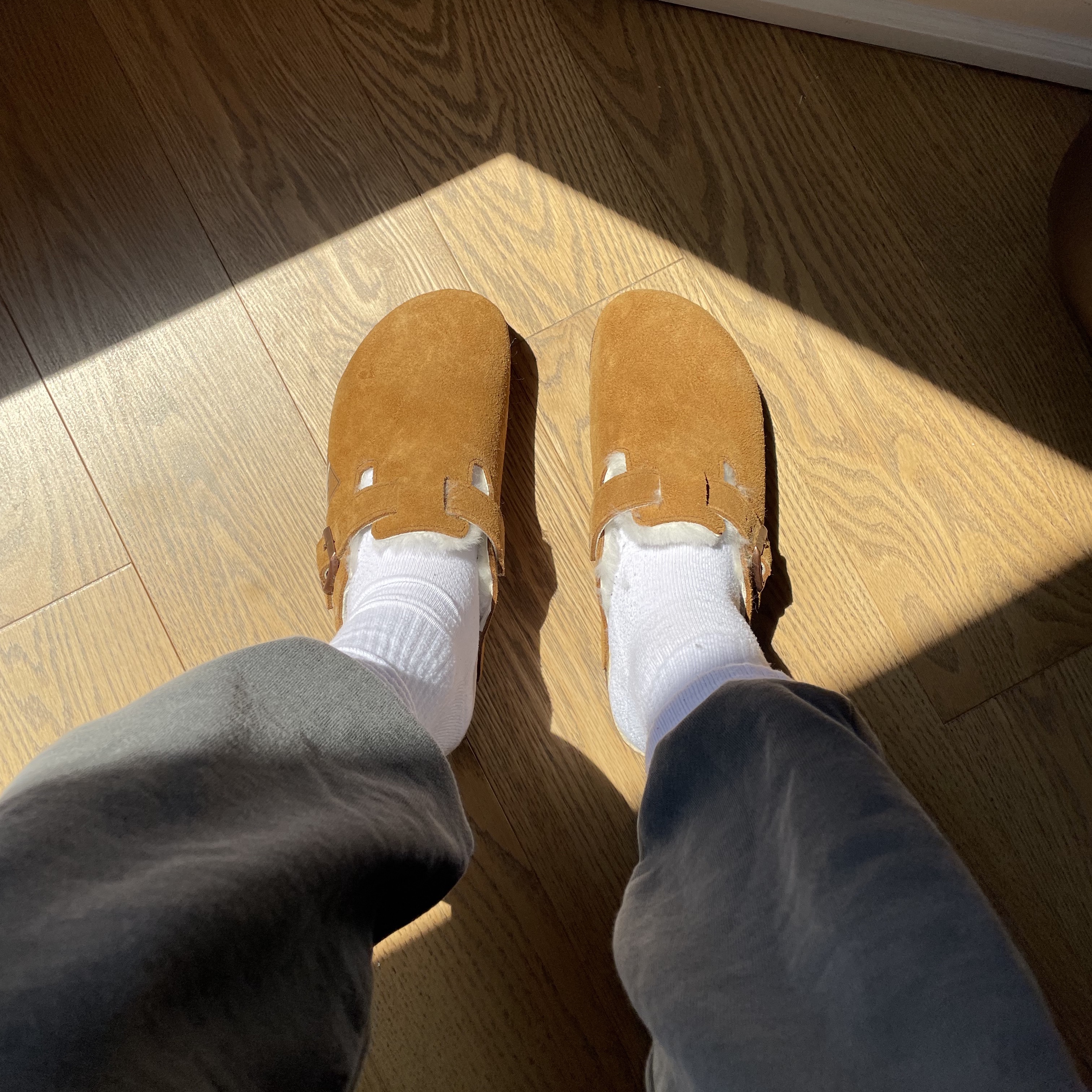 Birkenstock Boston Soft Footbed Mink - Narrow 착용 스타일 - 1