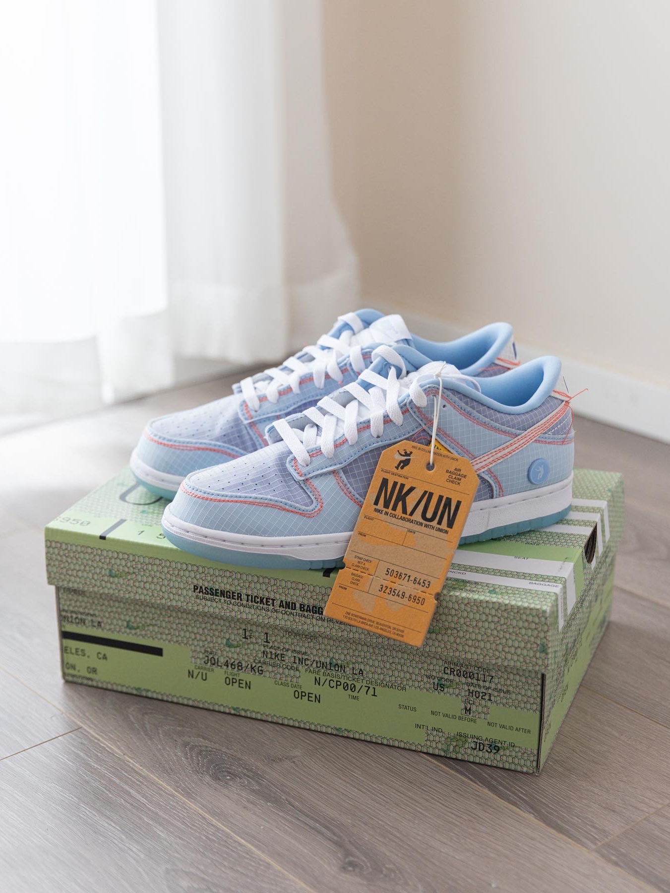 Nike x Union Dunk Low Passport Pack Argon 착용 스타일 - 3