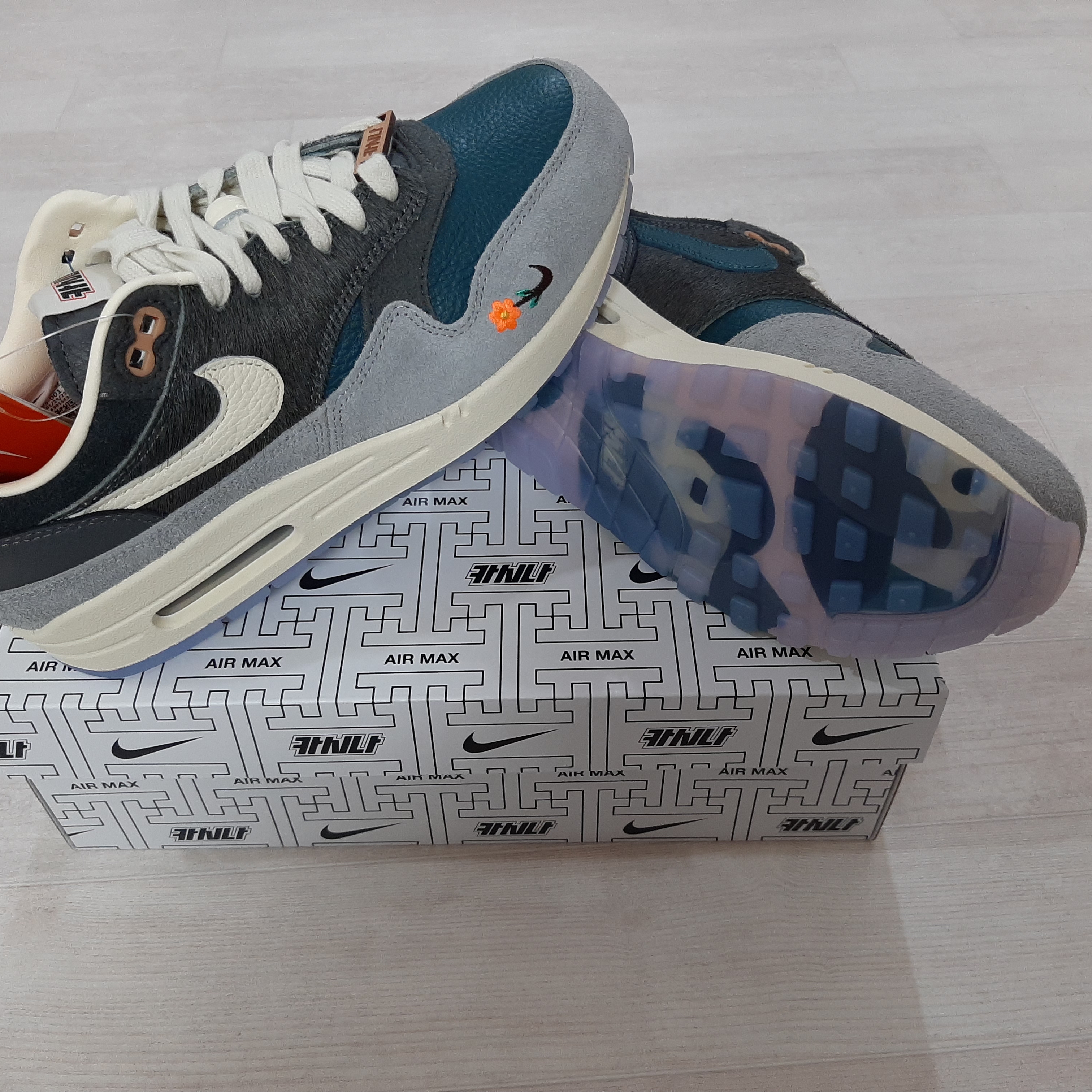 Nike x Kasina Air Max 1 SP Won-Ang Particle Grey 착용 스타일 - 2