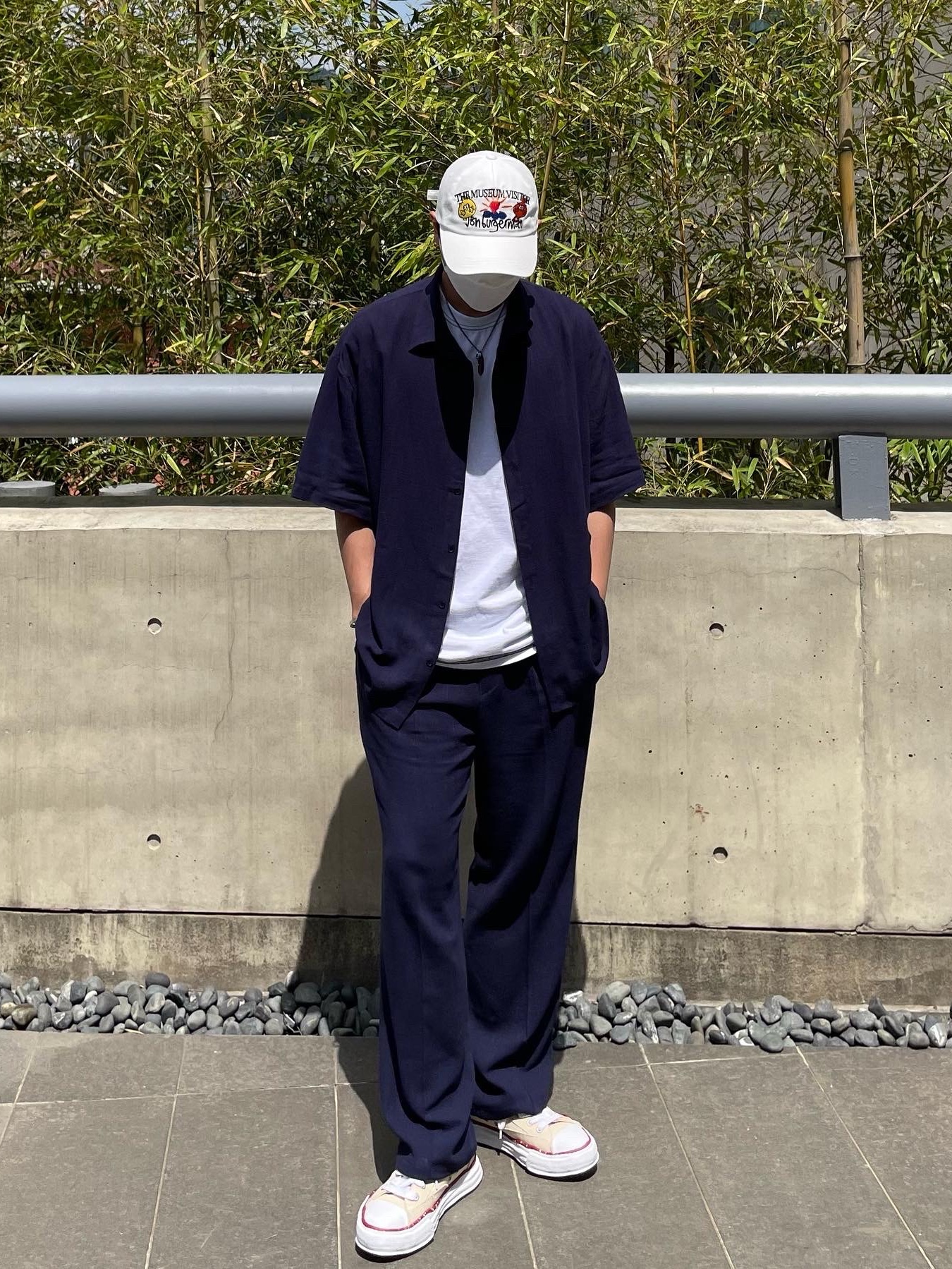 Maison Mihara Yasuhiro Peterson OG Sole Canvas Low-top Sneakers Natural 착용 스타일 - 2