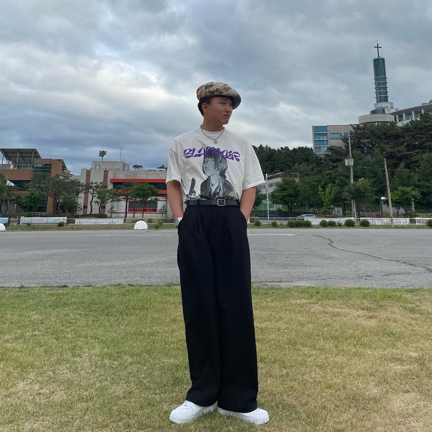 Nike x Supreme Air Force 1 Low White 착용 스타일