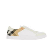 Burberry Leather Suede and House Check Cotton Sneakers Optic White