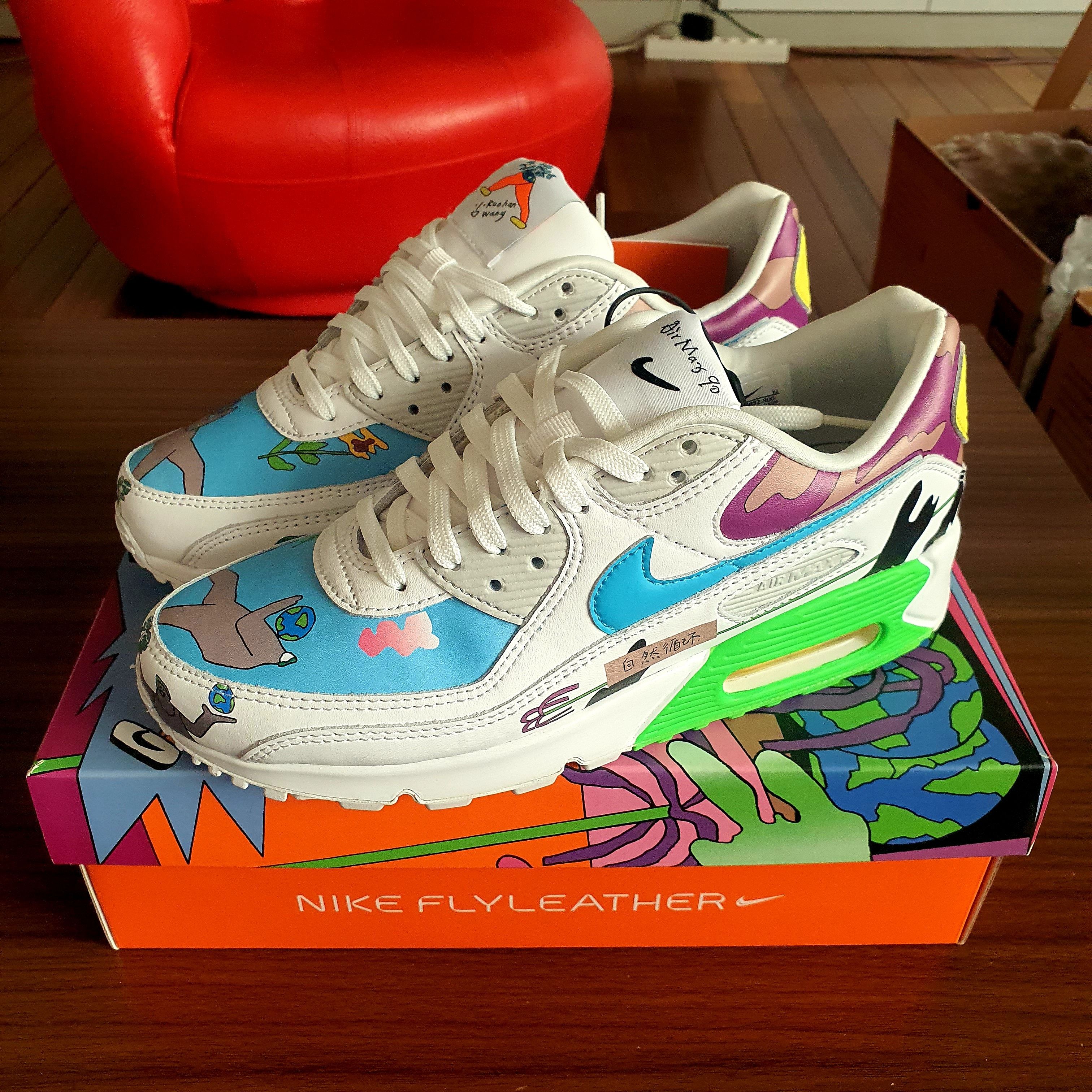 Nike x Ruohan Wang Air Max 90 Flyleather 착용 스타일