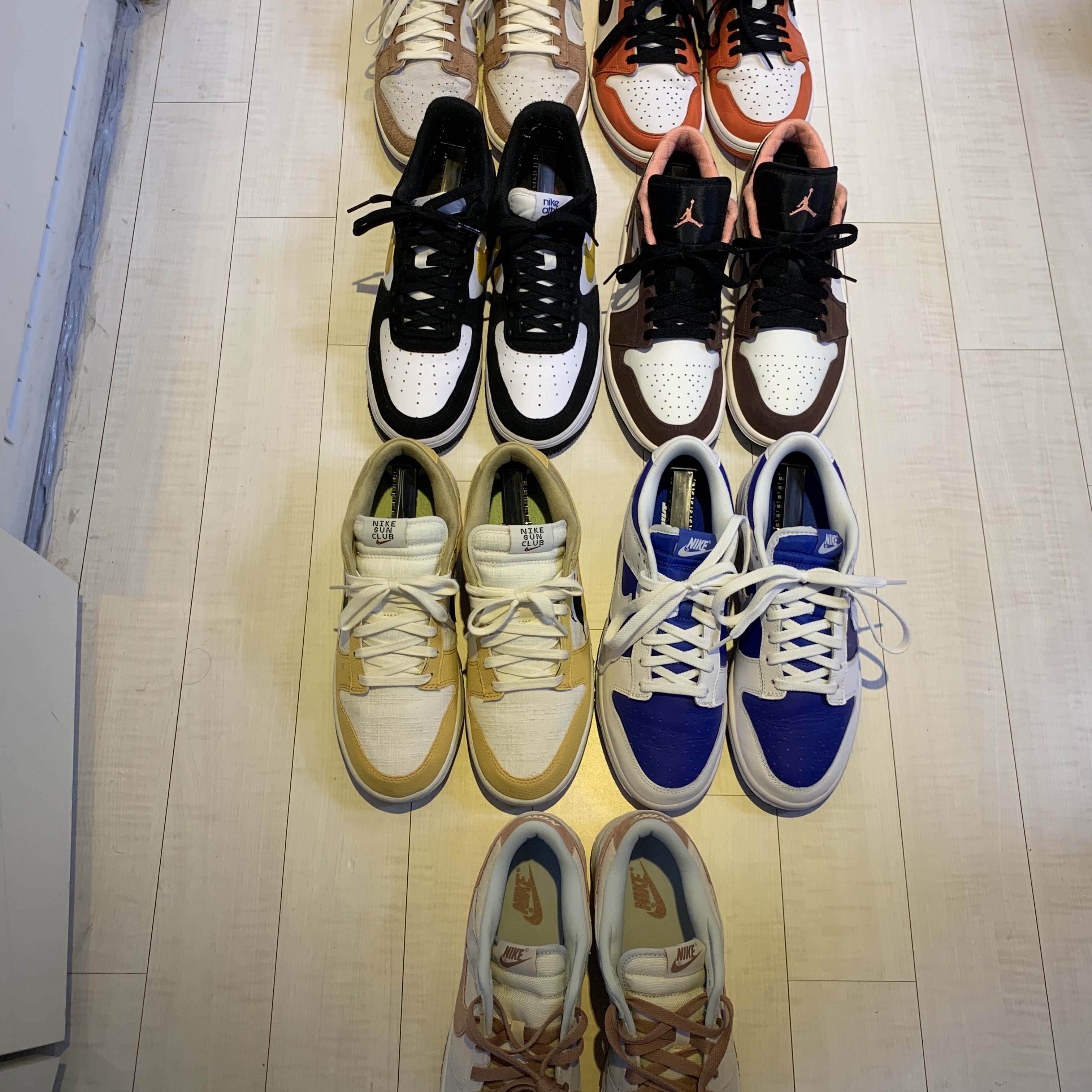 Nike Dunk Low Retro PRM Fossil Rose, Nike Dunk Low Pro Premium Medium Curry 착용 스타일