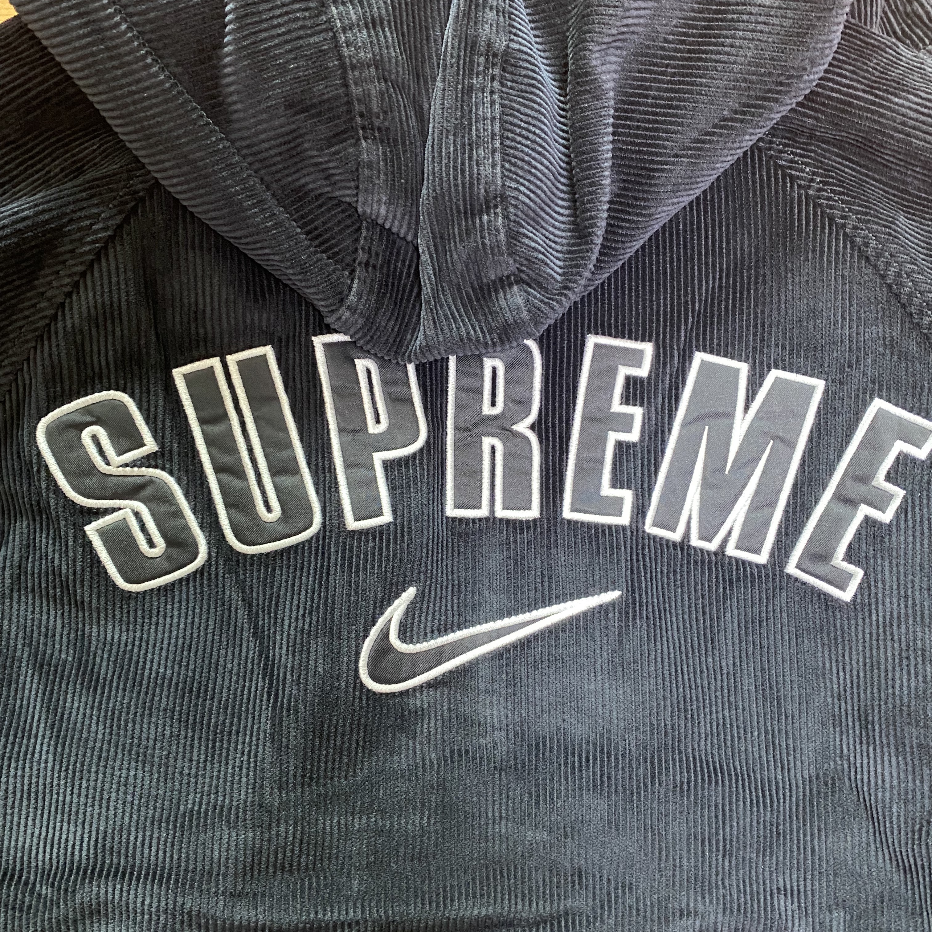 Supreme x Nike Arc Corduroy Hooded Jacket Black - 22SS 착용 스타일