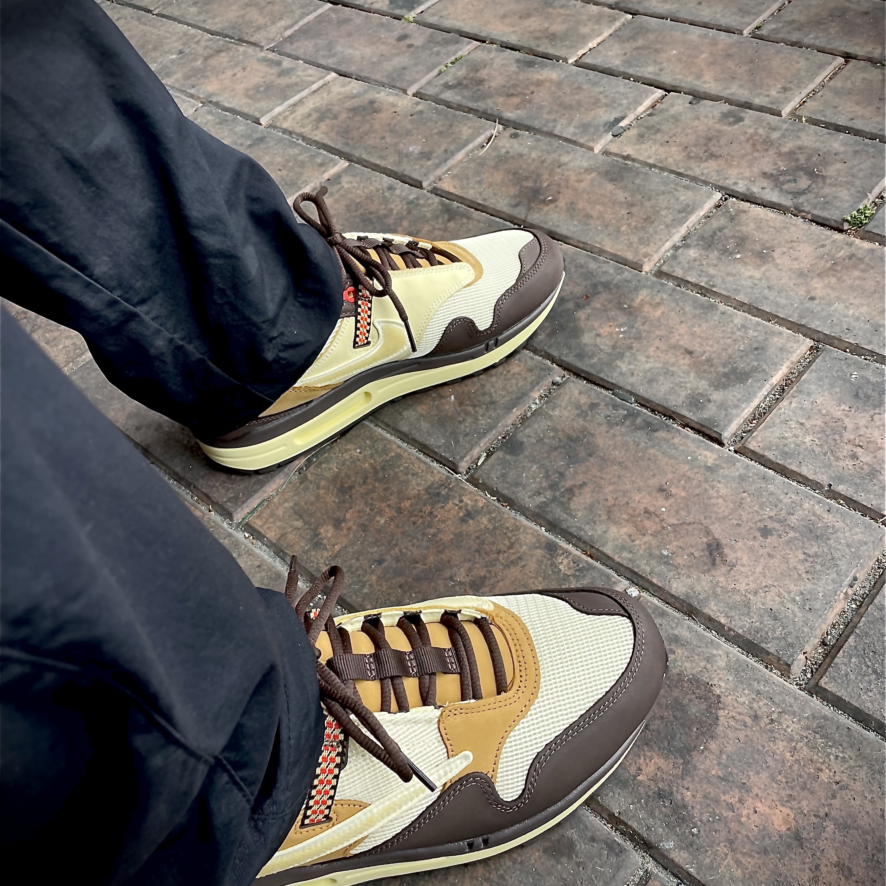 Nike x Travis Scott Air Max 1 Cact.us Brown, Supreme Wheaties T-Shirt Black - 21SS 착용 스타일 - 1