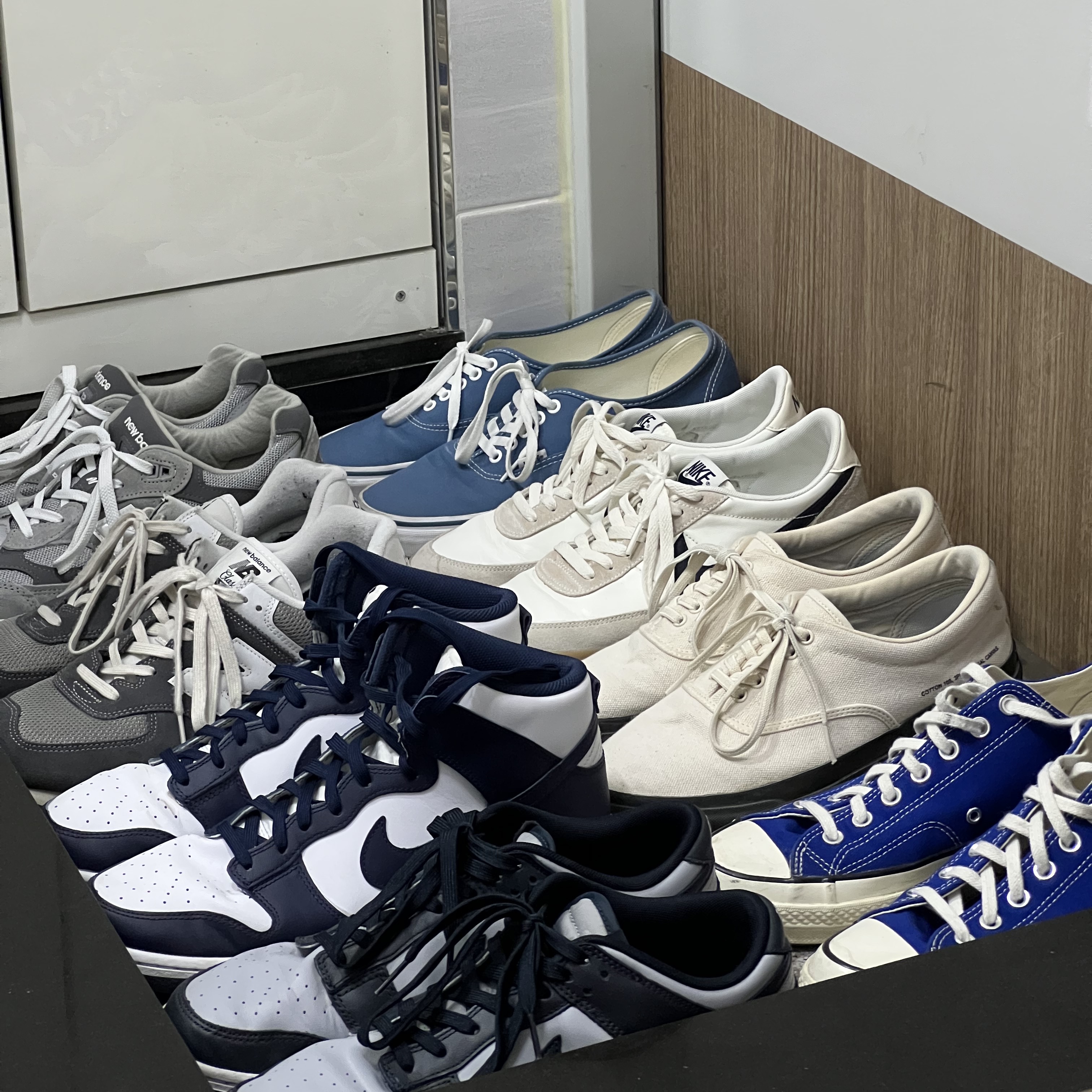 Nike Dunk Low Retro Championship Grey, Nike Dunk High Retro Championship Navy 착용 스타일