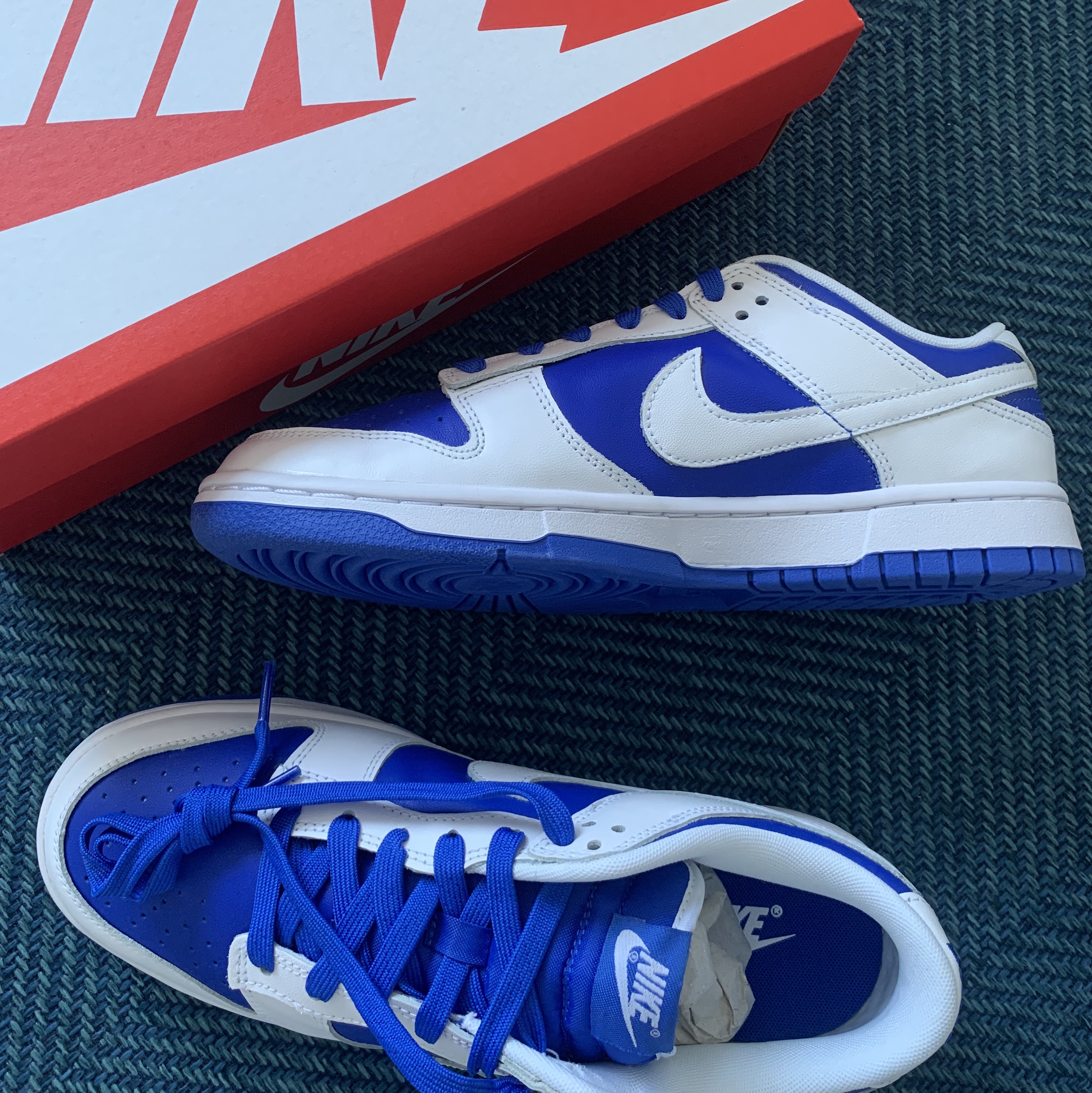 Nike Dunk Low Retro Racer Blue and White 착용 스타일