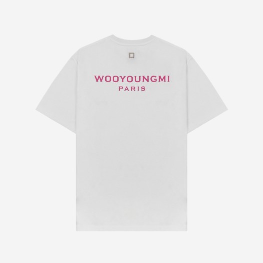 우영미 핑크 백로고 티셔츠 화이트 - 21SS