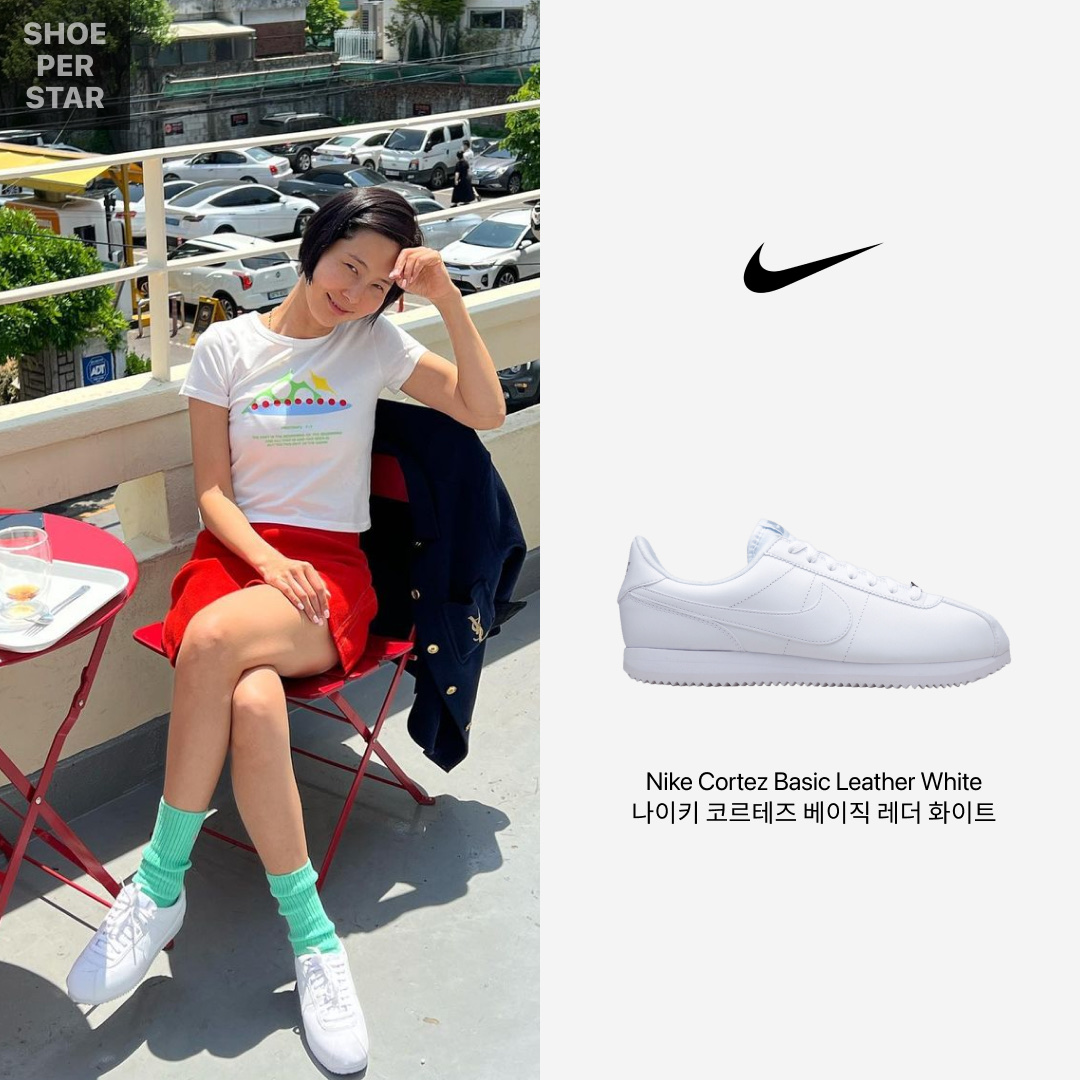(W) Nike Classic Cortez Leather Forrest Gump 2017, Nike Classic Cortez Forrest Gump 2017 착용 스타일 - 4