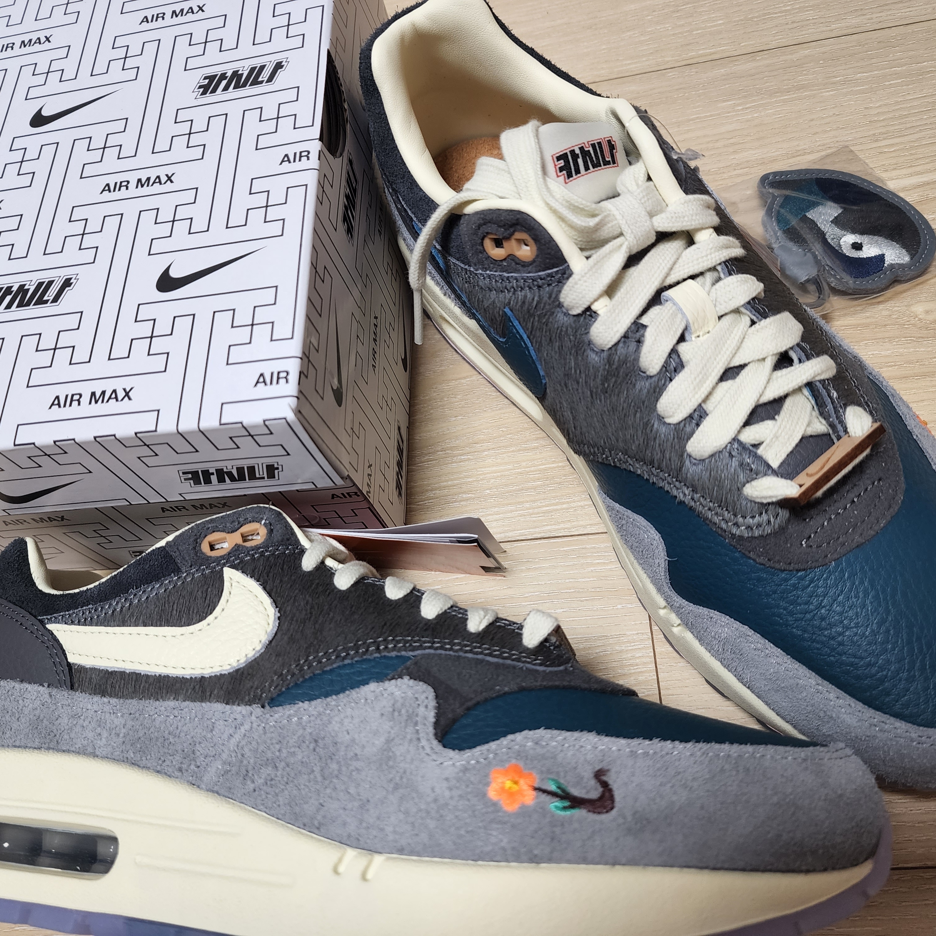 Nike x Kasina Air Max 1 SP Won-Ang Particle Grey 착용 스타일 - 1