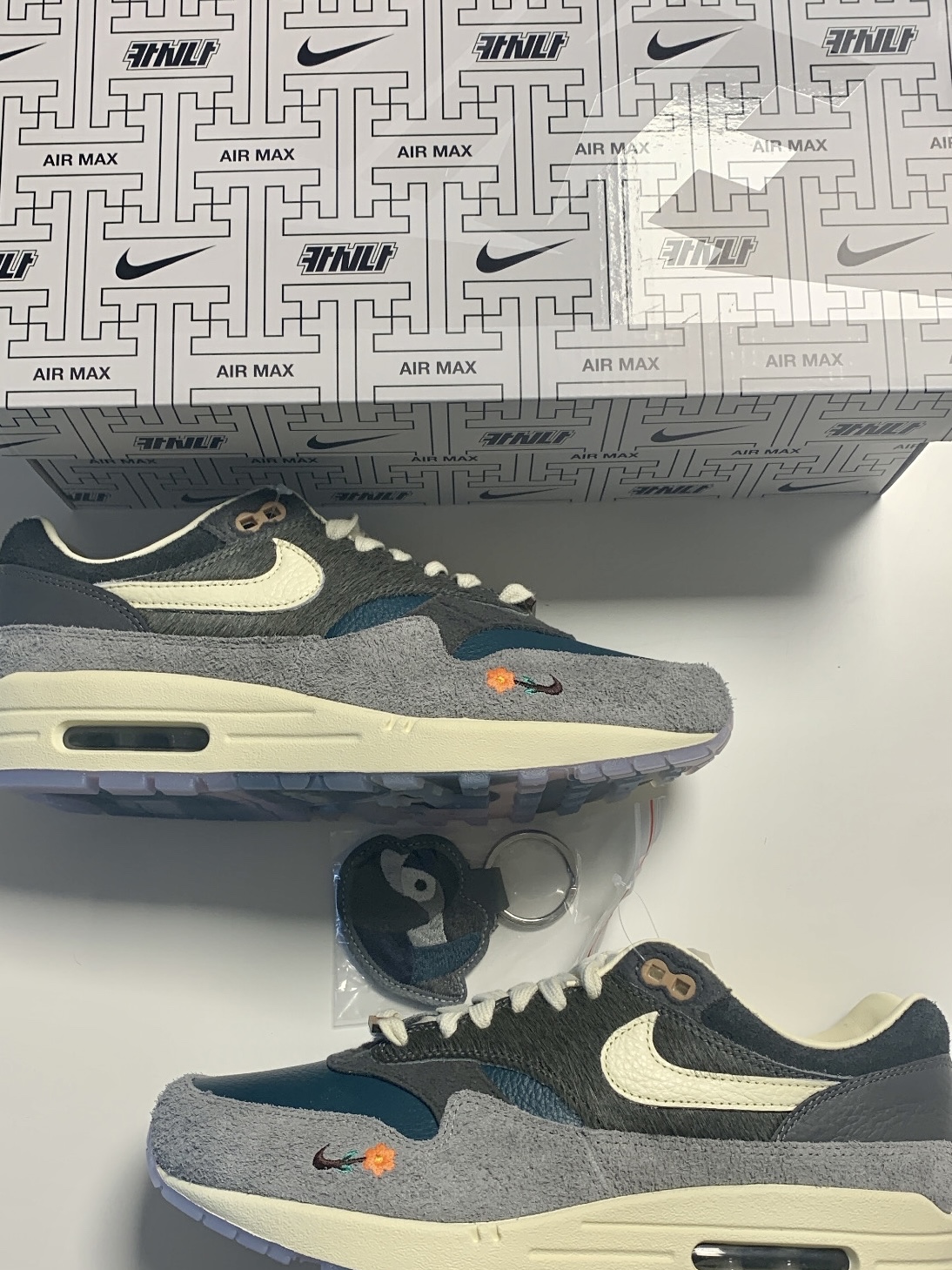 Nike x Kasina Air Max 1 SP Won-Ang Particle Grey 착용 스타일 - 1