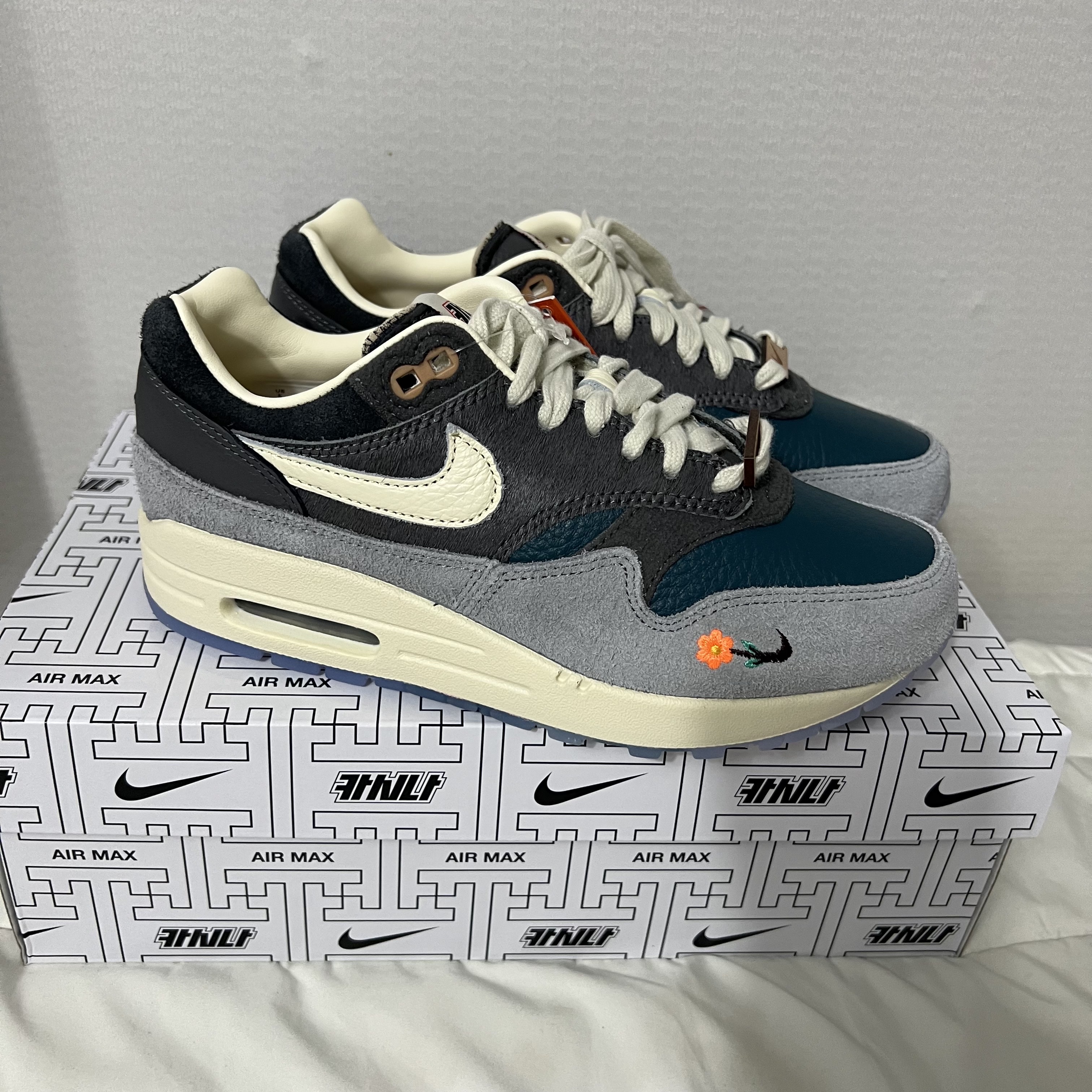 Nike x Kasina Air Max 1 SP Won-Ang Particle Grey 착용 스타일 - 4