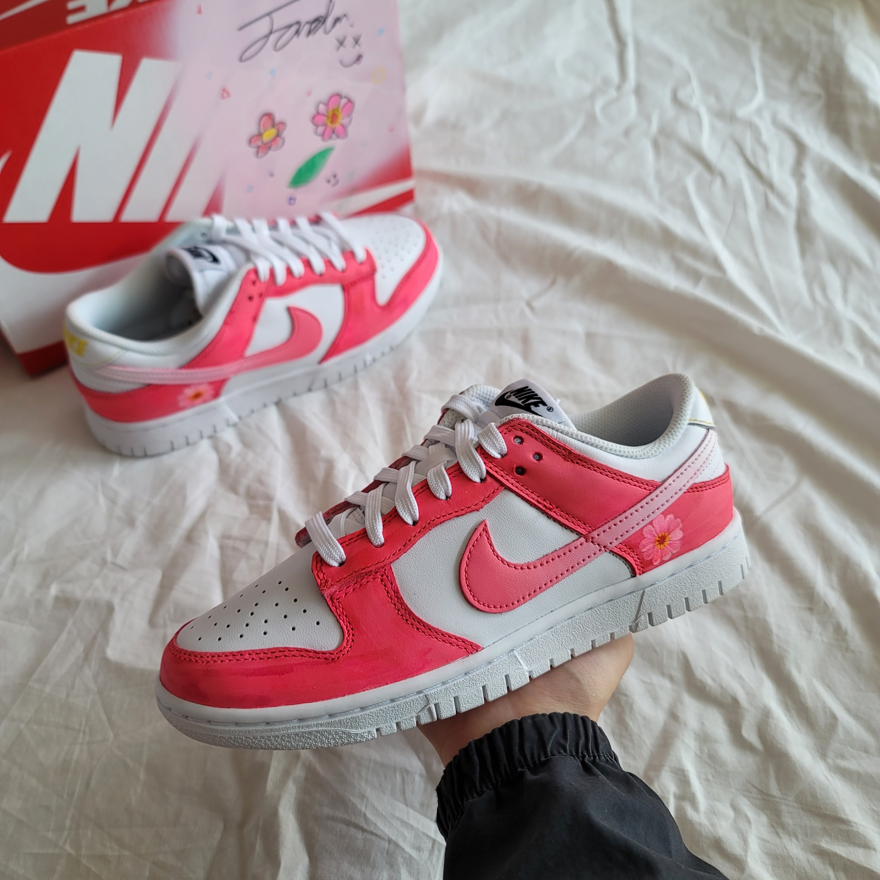 (W) Nike Dunk Low Rose Whisper, (W) Nike Dunk Low Black 착용 스타일 - 2