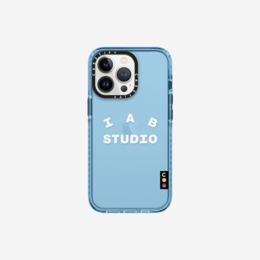 케이스티파이 x 아이앱 스튜디오 아이폰 화이트 로고 임팩트 케이스 시에라 블루