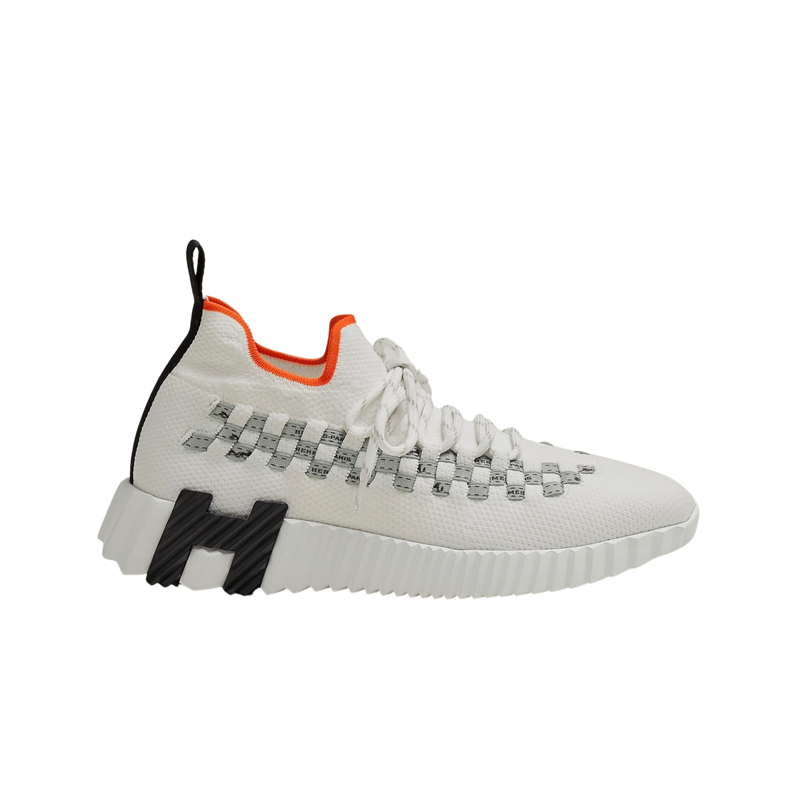 (W) 에르메스 플렉스 슬립온 스니커즈 니트 & 블랑 그리((W) Hermes Flex Slip-On Sneakers Knit & Blanc Gris) - 1