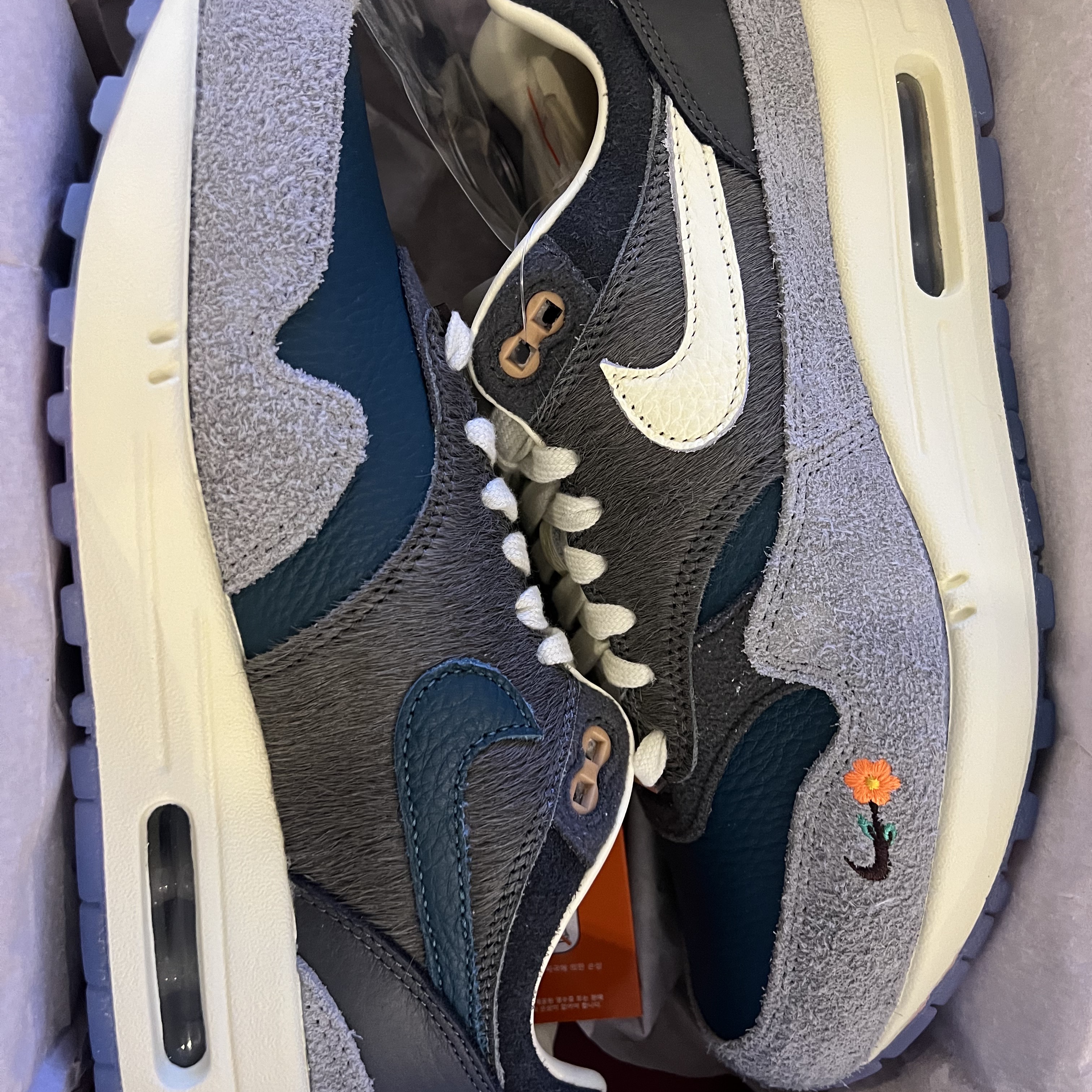 Nike x Kasina Air Max 1 SP Won-Ang Particle Grey 착용 스타일 - 1