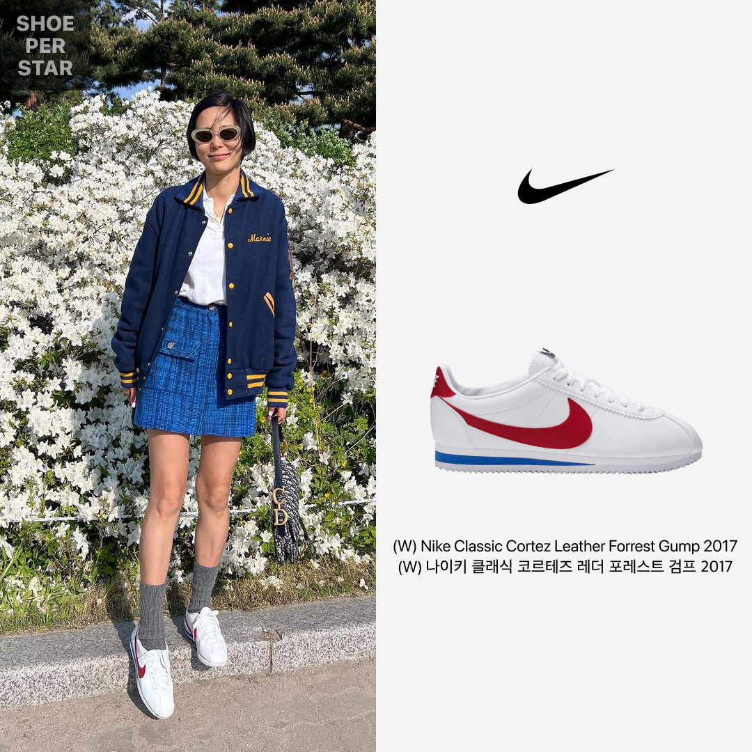 (W) Nike Classic Cortez Leather Forrest Gump 2017, Nike Classic Cortez Forrest Gump 2017 착용 스타일 - 2