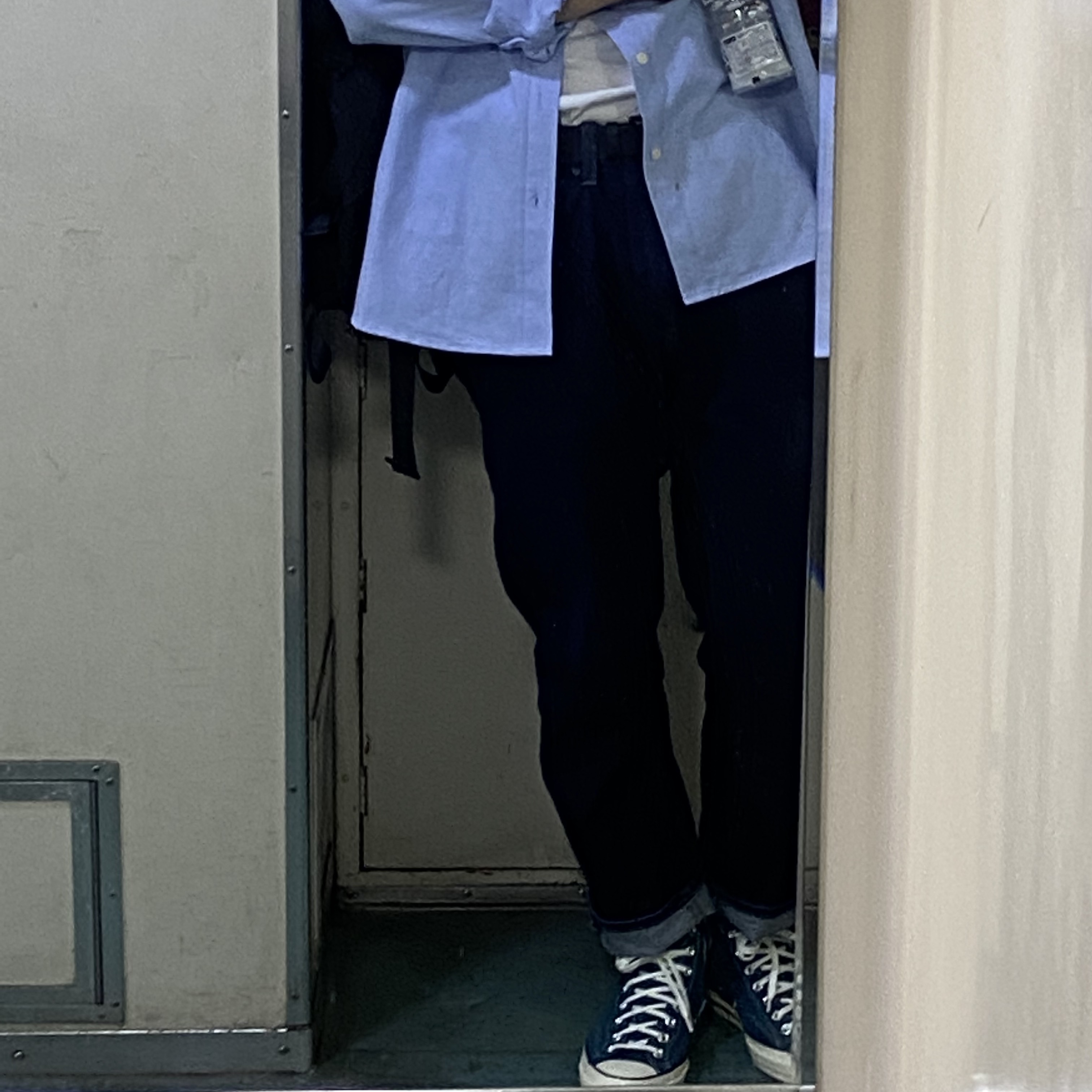 Converse Chuck 70 High Suede Midnight Turquoise 착용 스타일 - 2