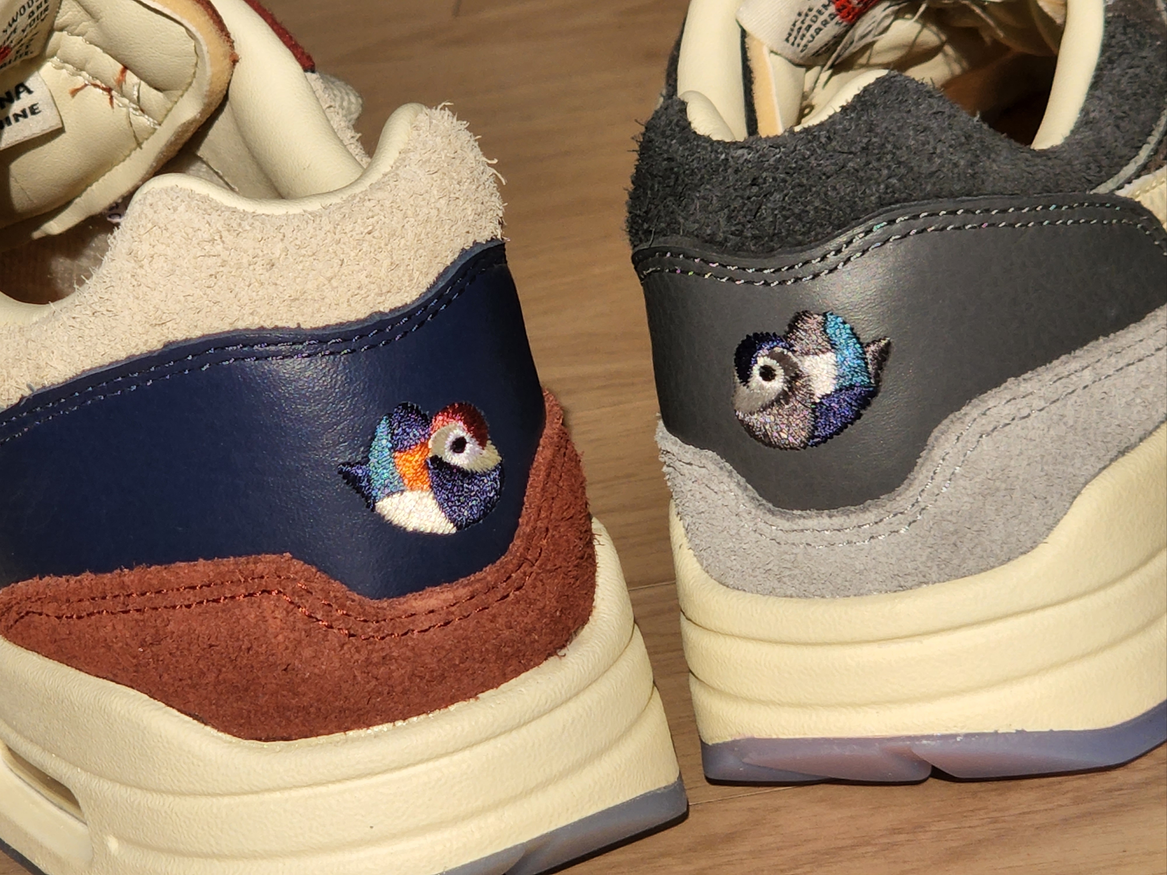 Nike x Kasina Air Max 1 SP Won-Ang Orange, Nike x Kasina Air Max 1 SP Won-Ang Particle Grey 착용 스타일 - 2
