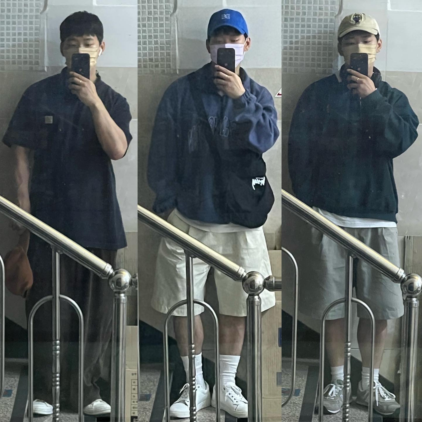 Jordan 1 Low Triple White Tumbled Leather 2020, Converse One Star Ox HanByeol Egret 착용 스타일 - 2